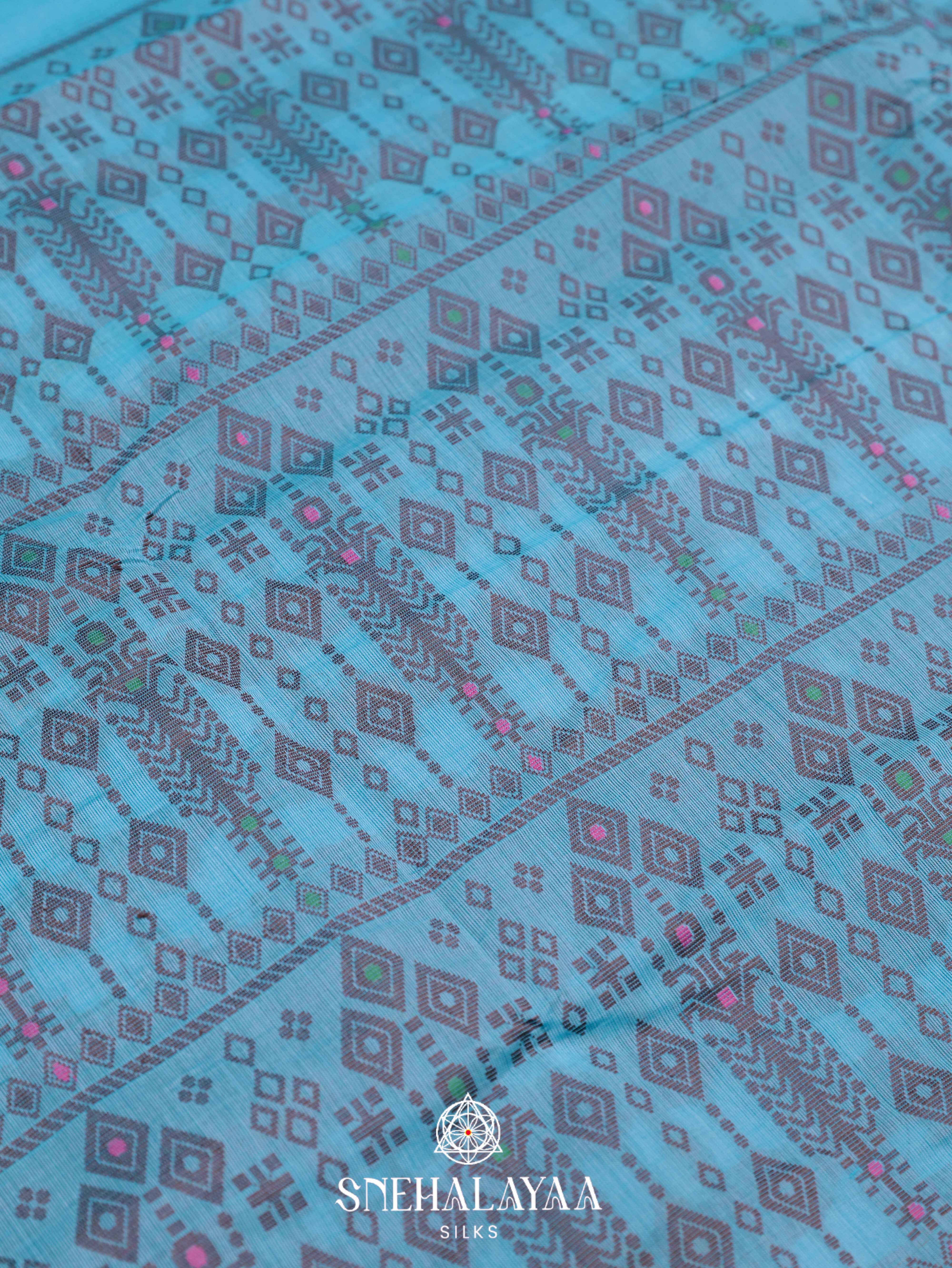 Blue Bengal Cotton Saree