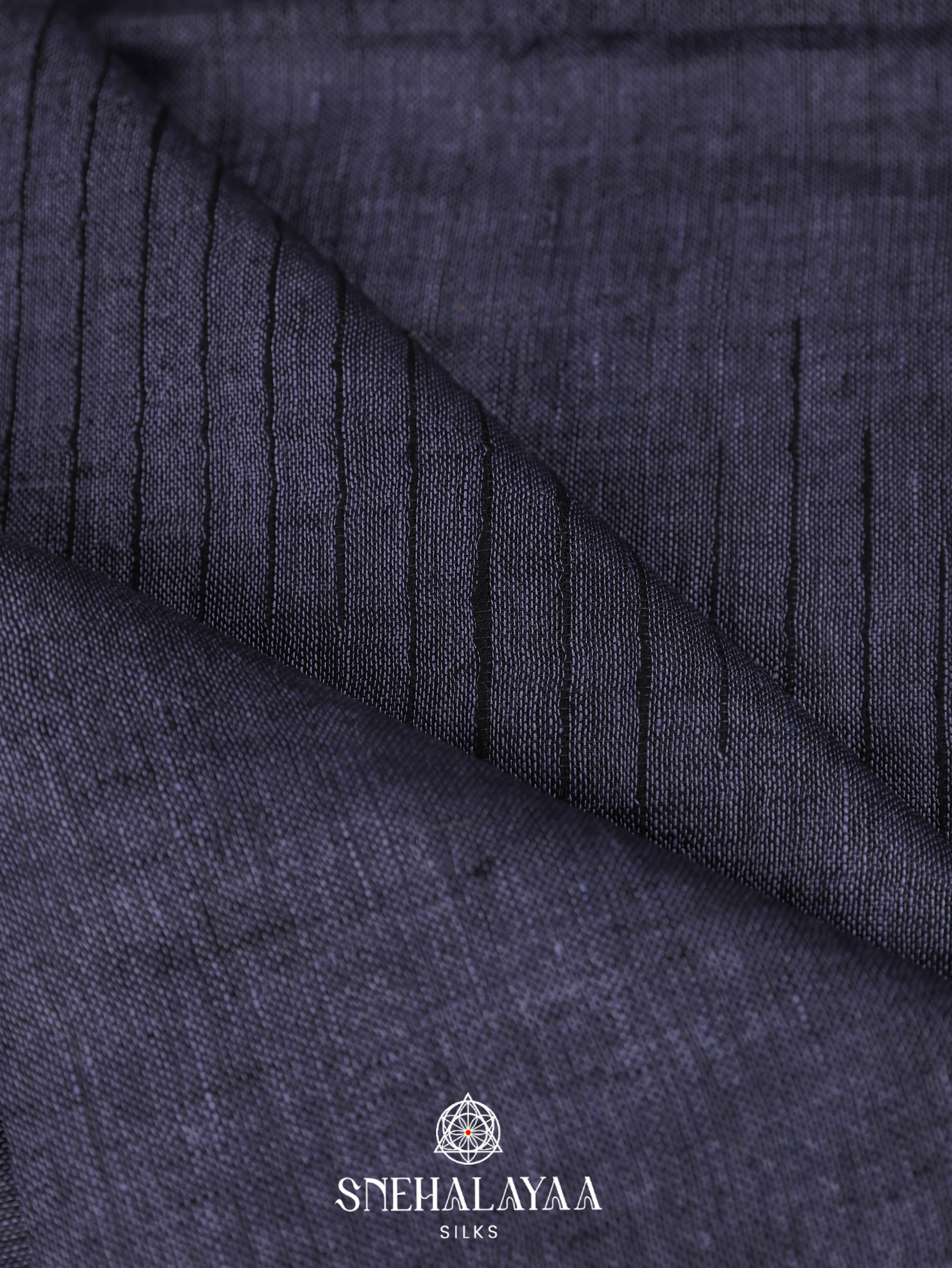 Grey  Linen Cotton Saree