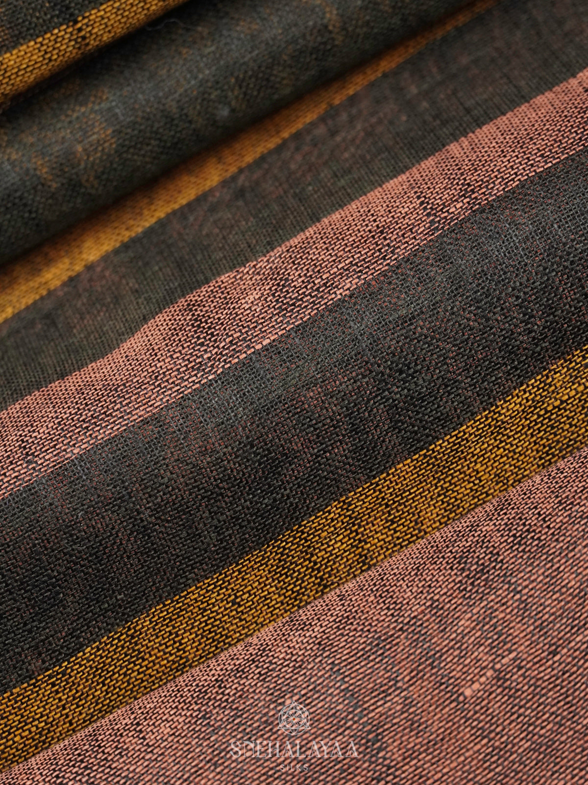 Brown Linen Saree