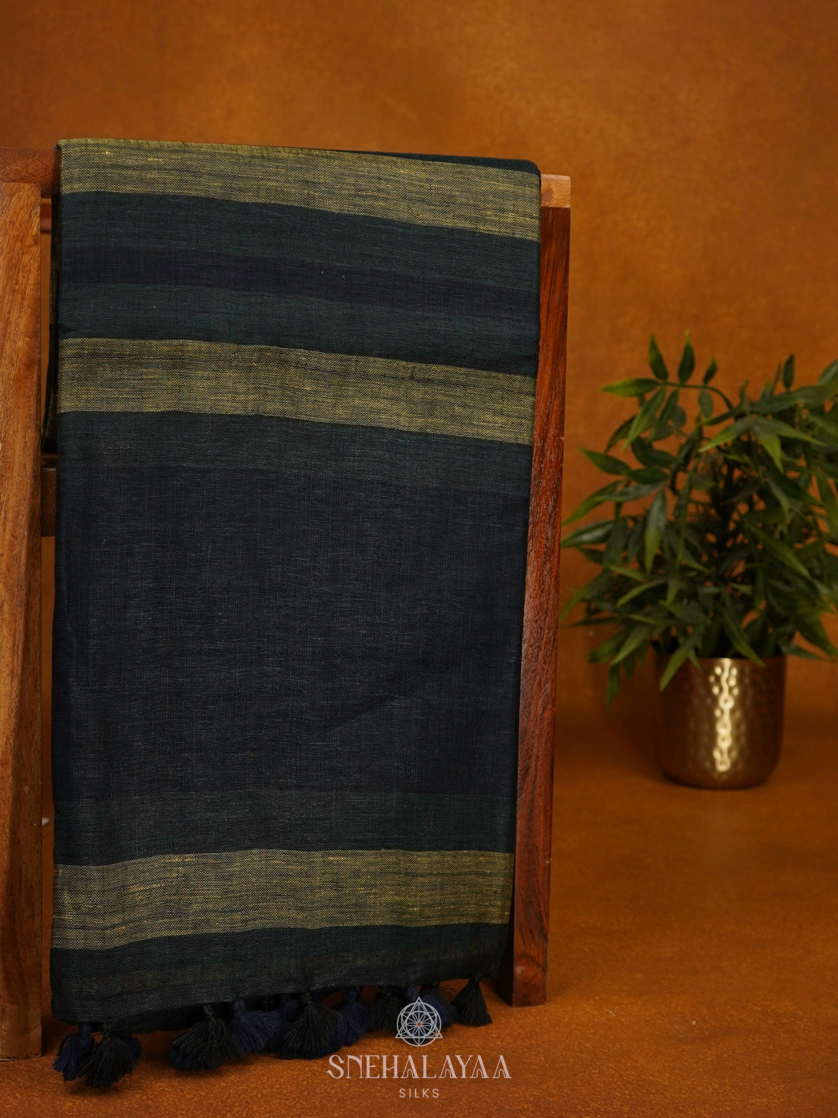 Green Linen Saree