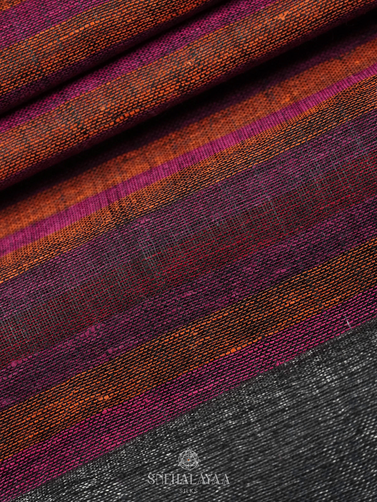 Maroon Linen Saree