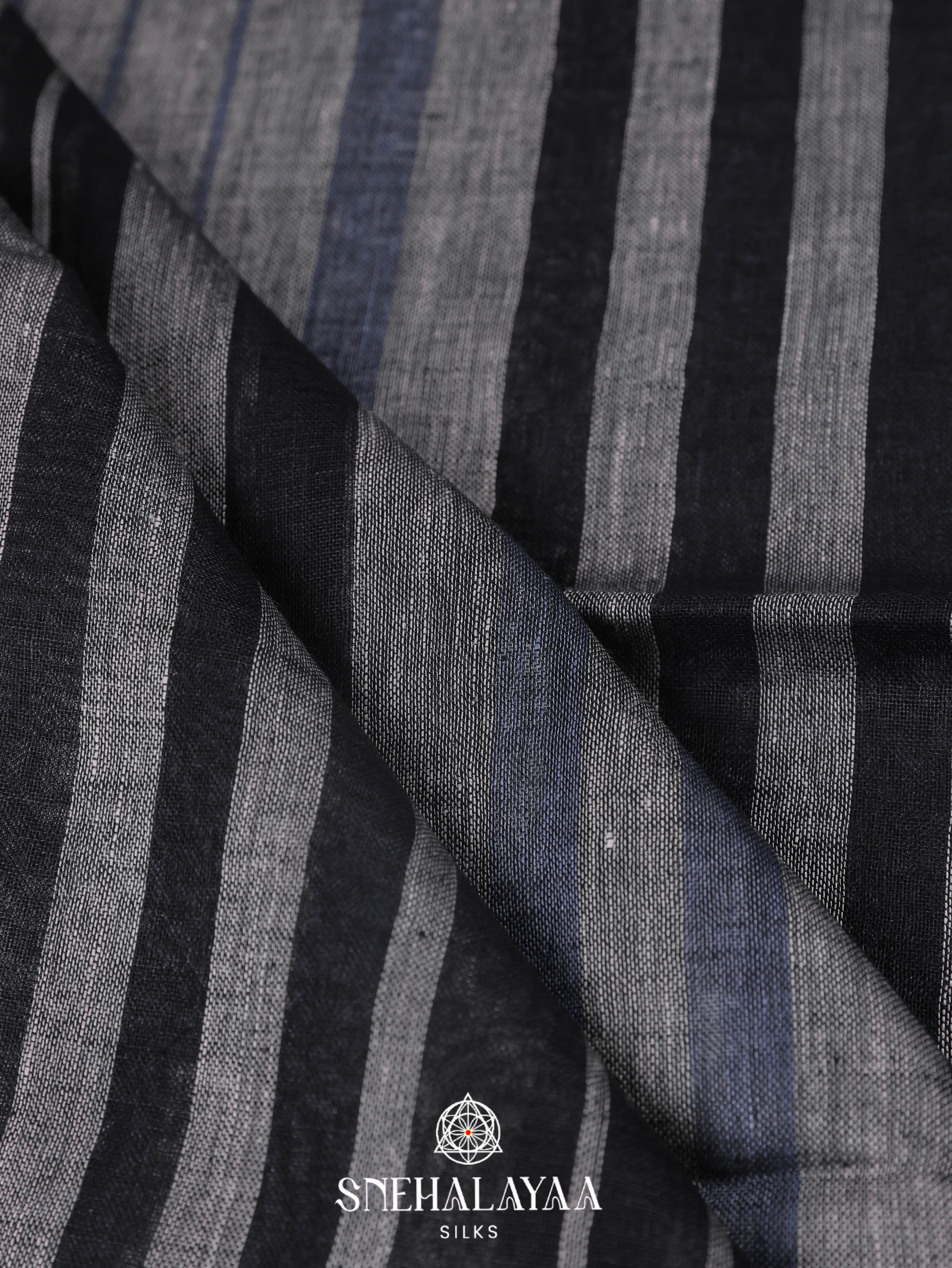 Grey  Linen Cotton Saree