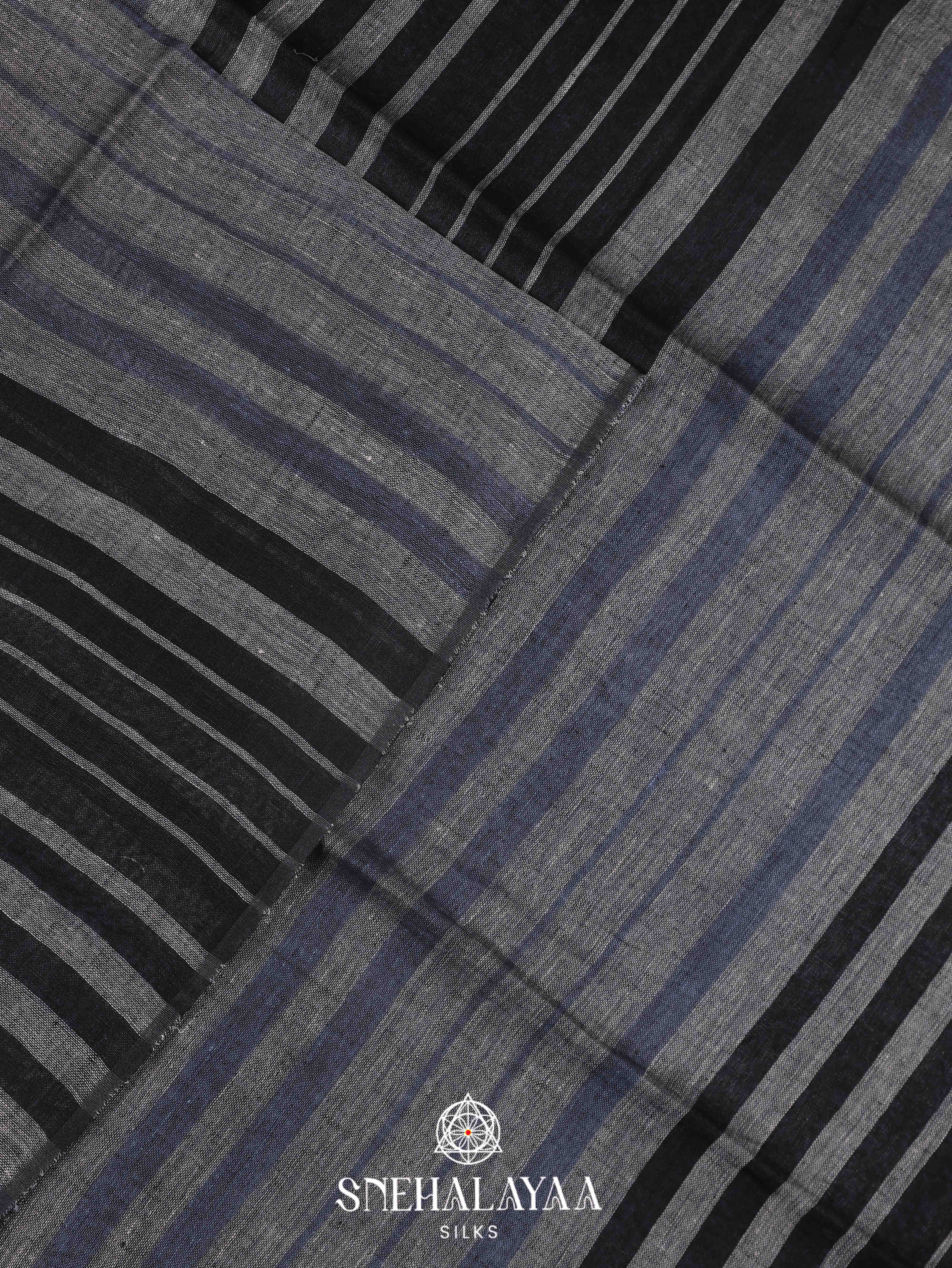 Grey  Linen Cotton Saree