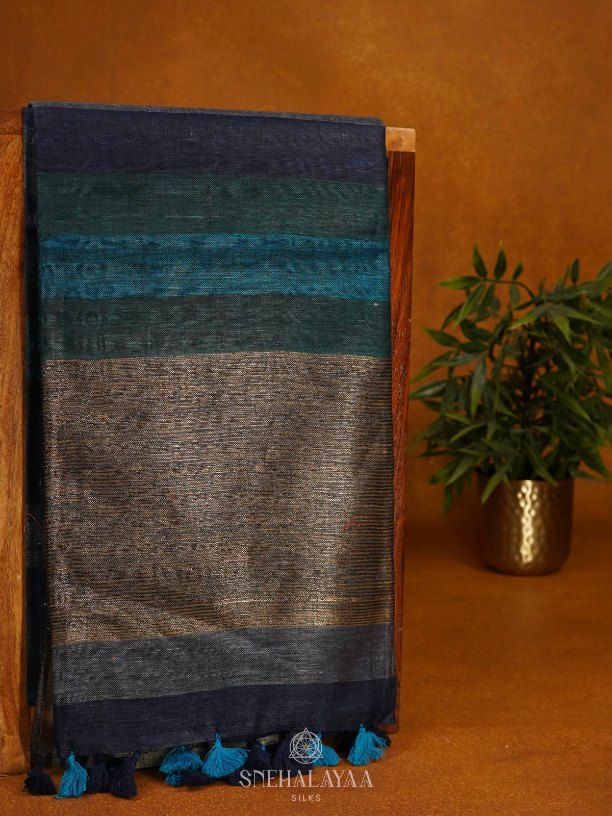 Multicolour Linen Saree