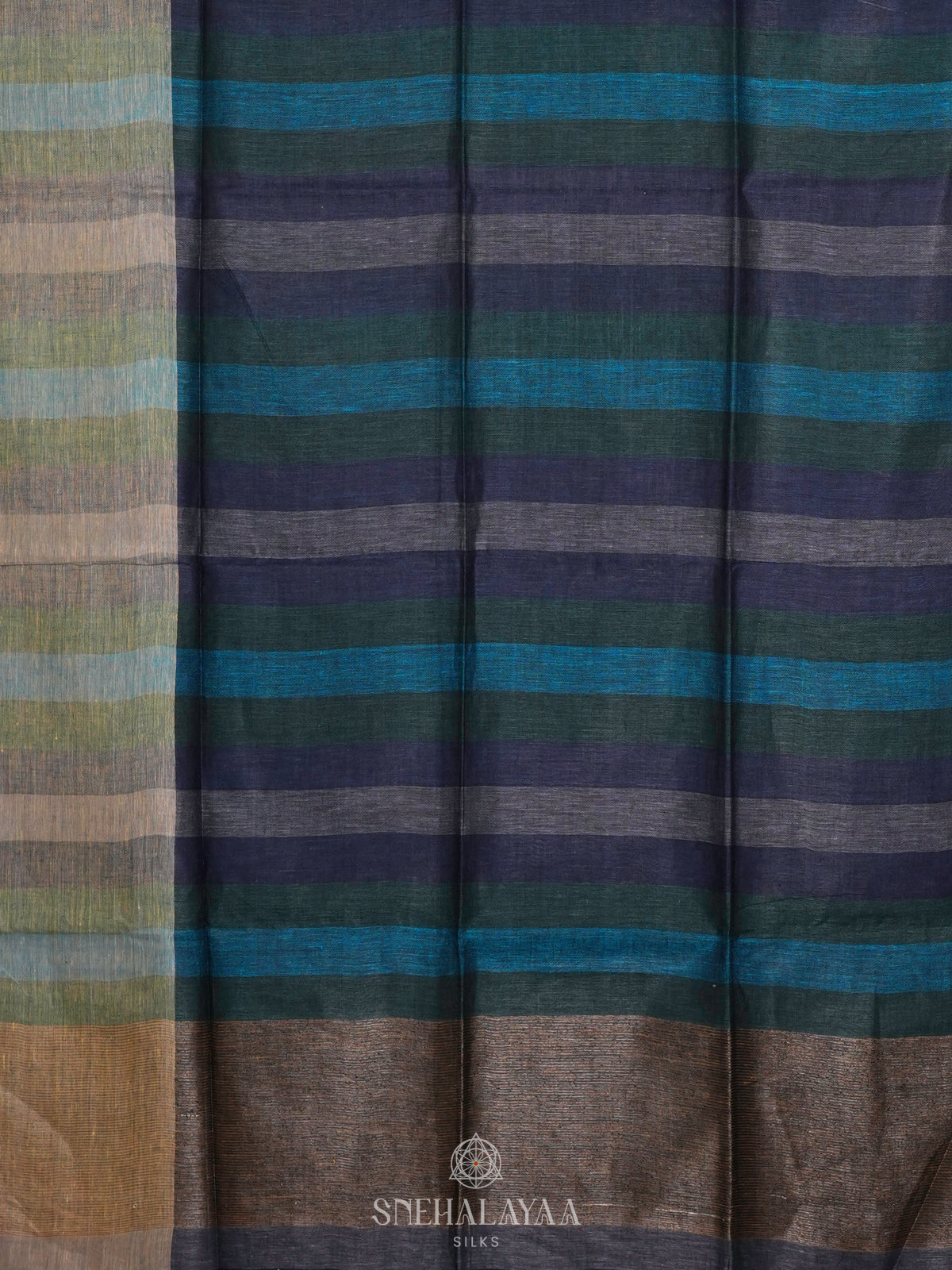 Multicolour Linen Saree