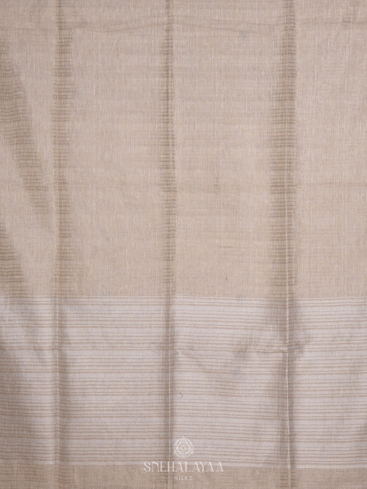 Cream Linen Saree