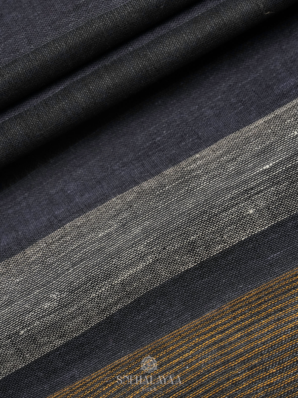 Black Linen Saree
