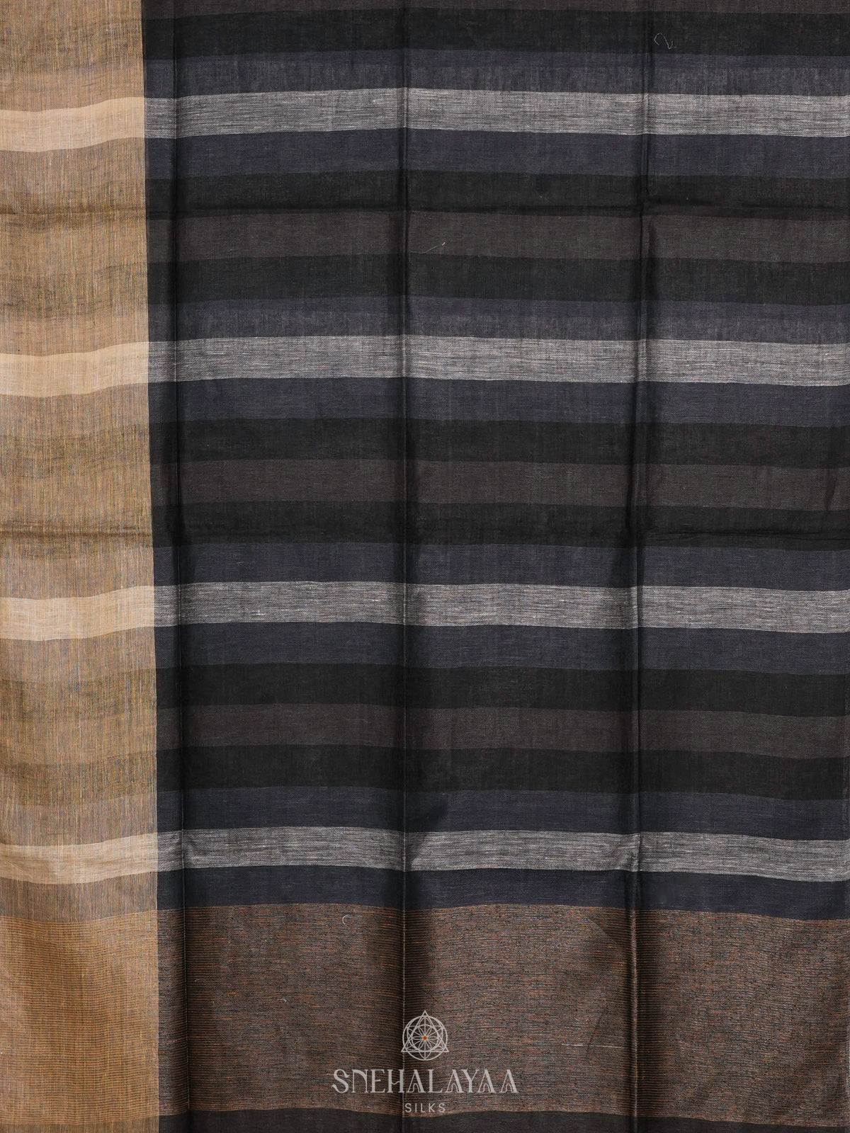 Black Linen Saree