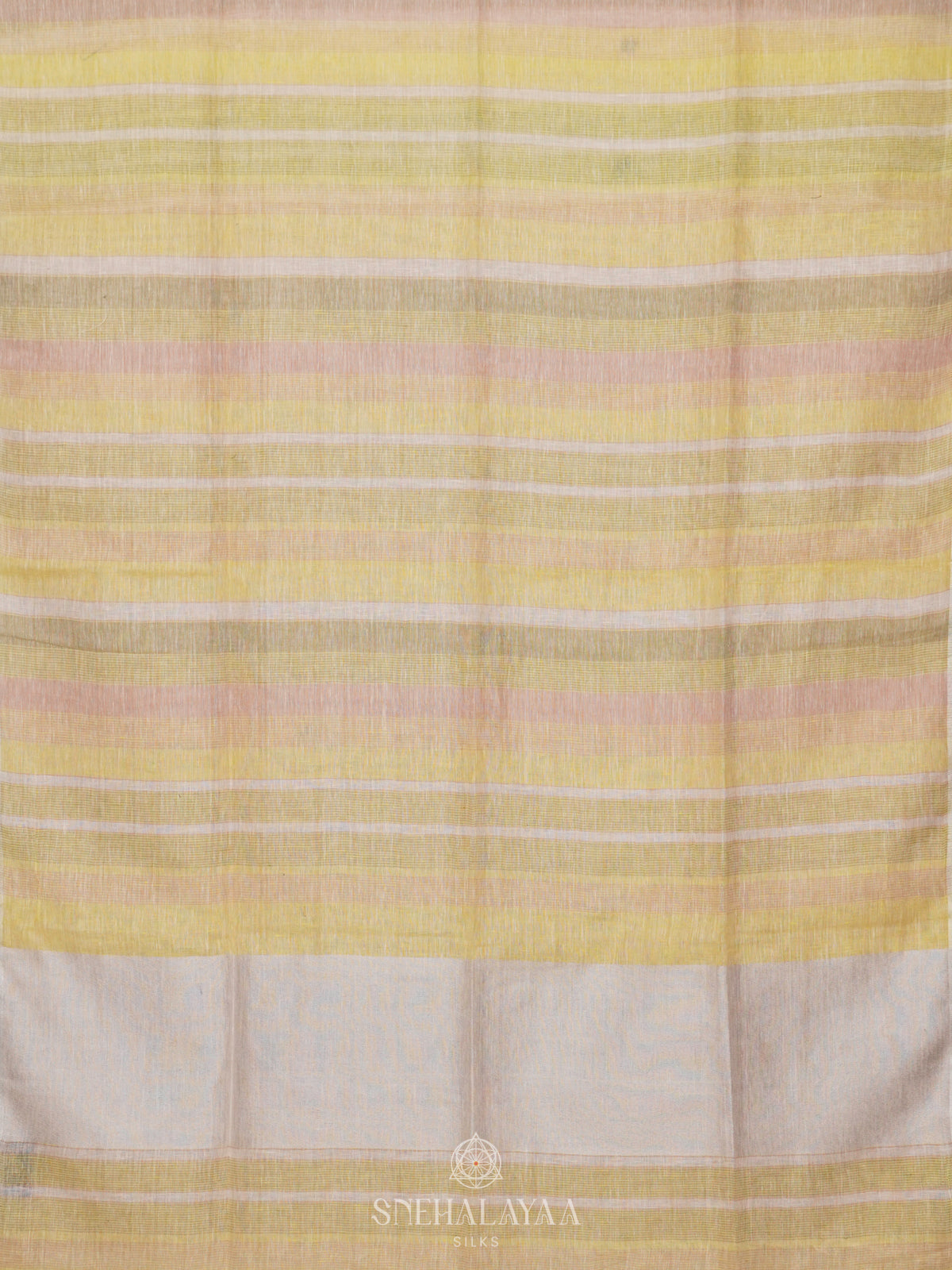 Pale Yellow Linen Saree