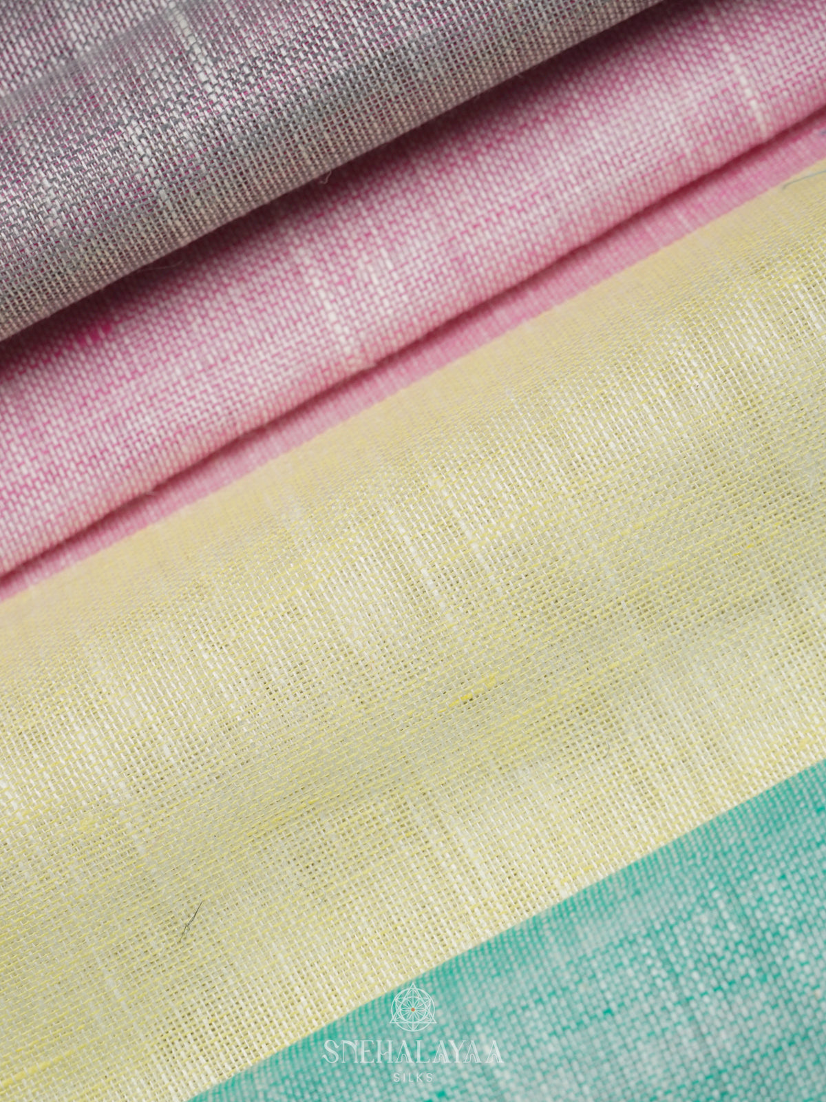 Multicolour Linen Saree