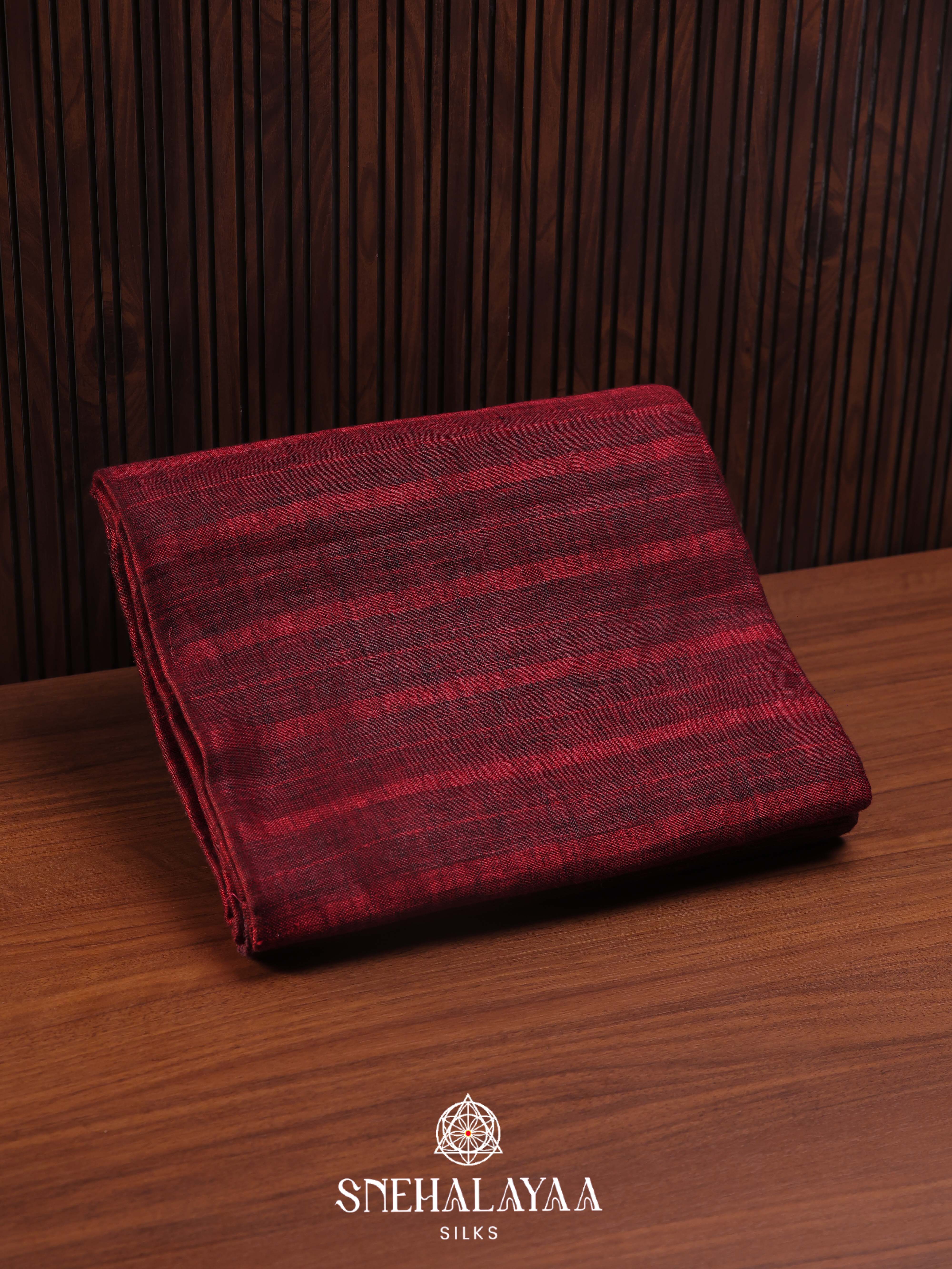 Burgandy Linen Cotton Saree