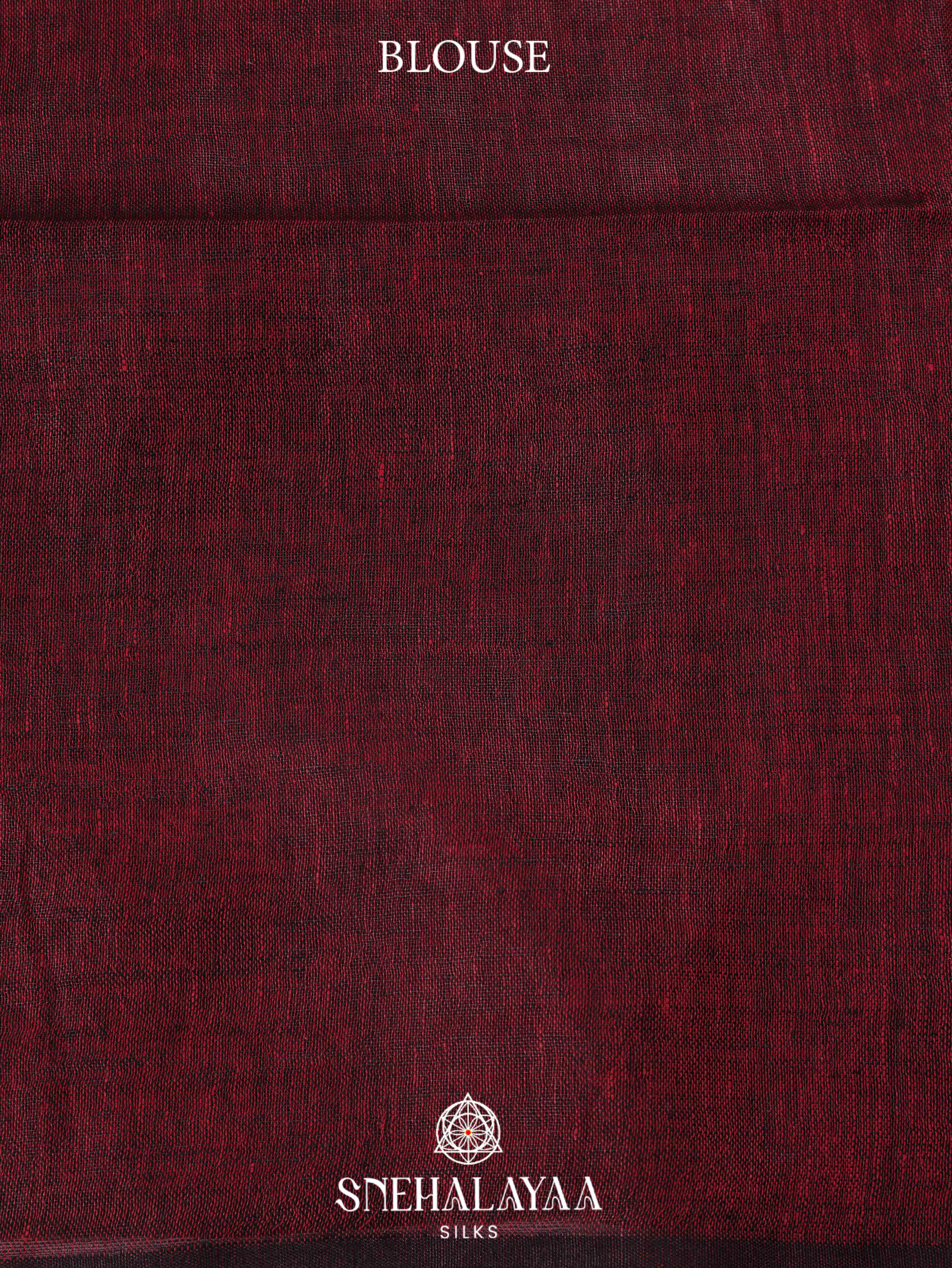 Burgandy Linen Cotton Saree