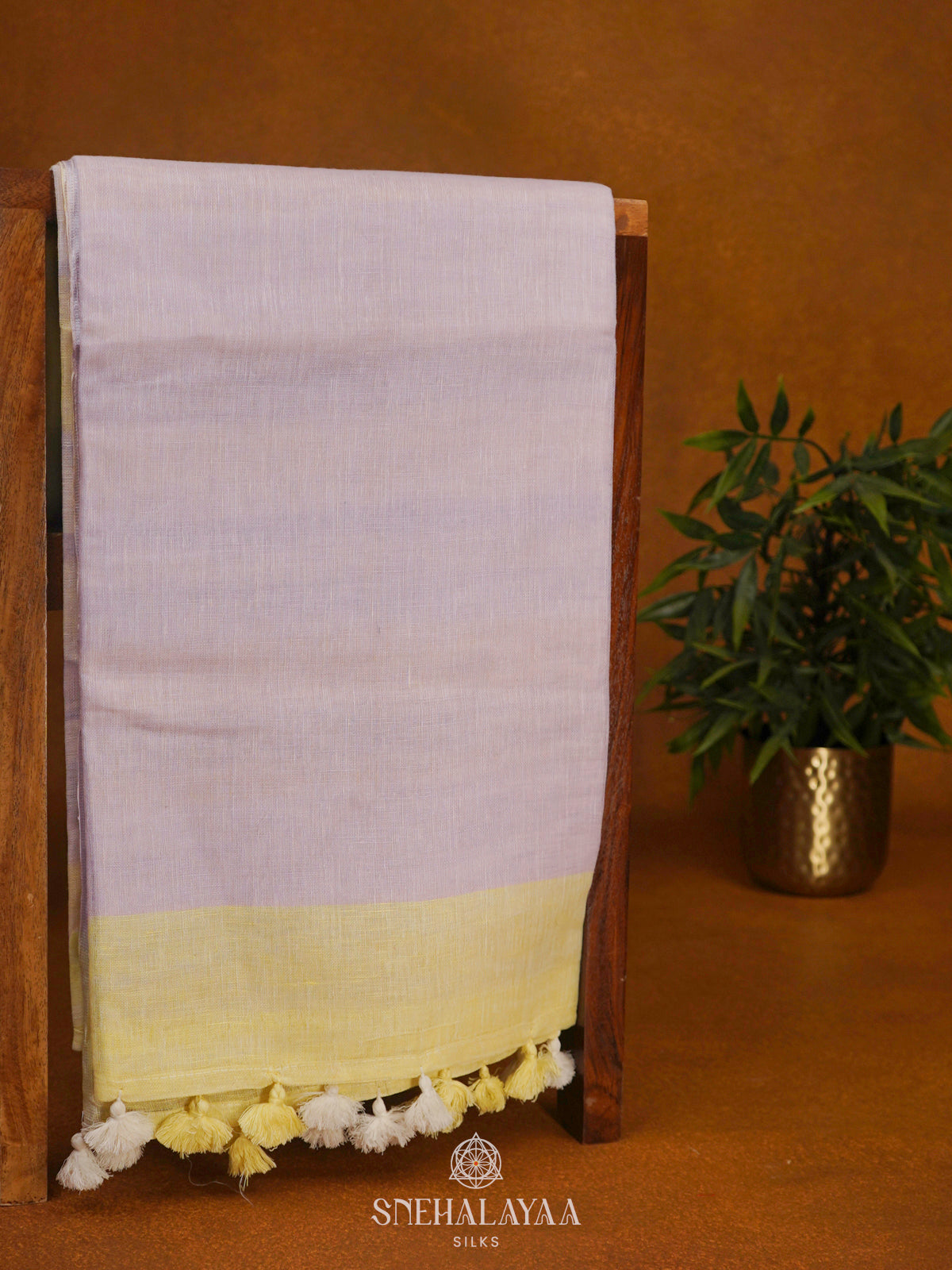 Pale Yellow Linen Saree