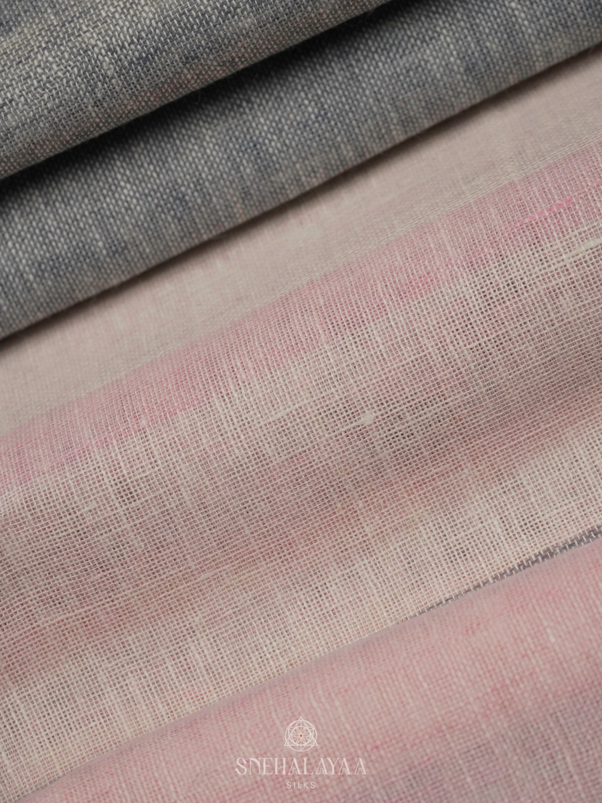 Pale Pink Linen Saree