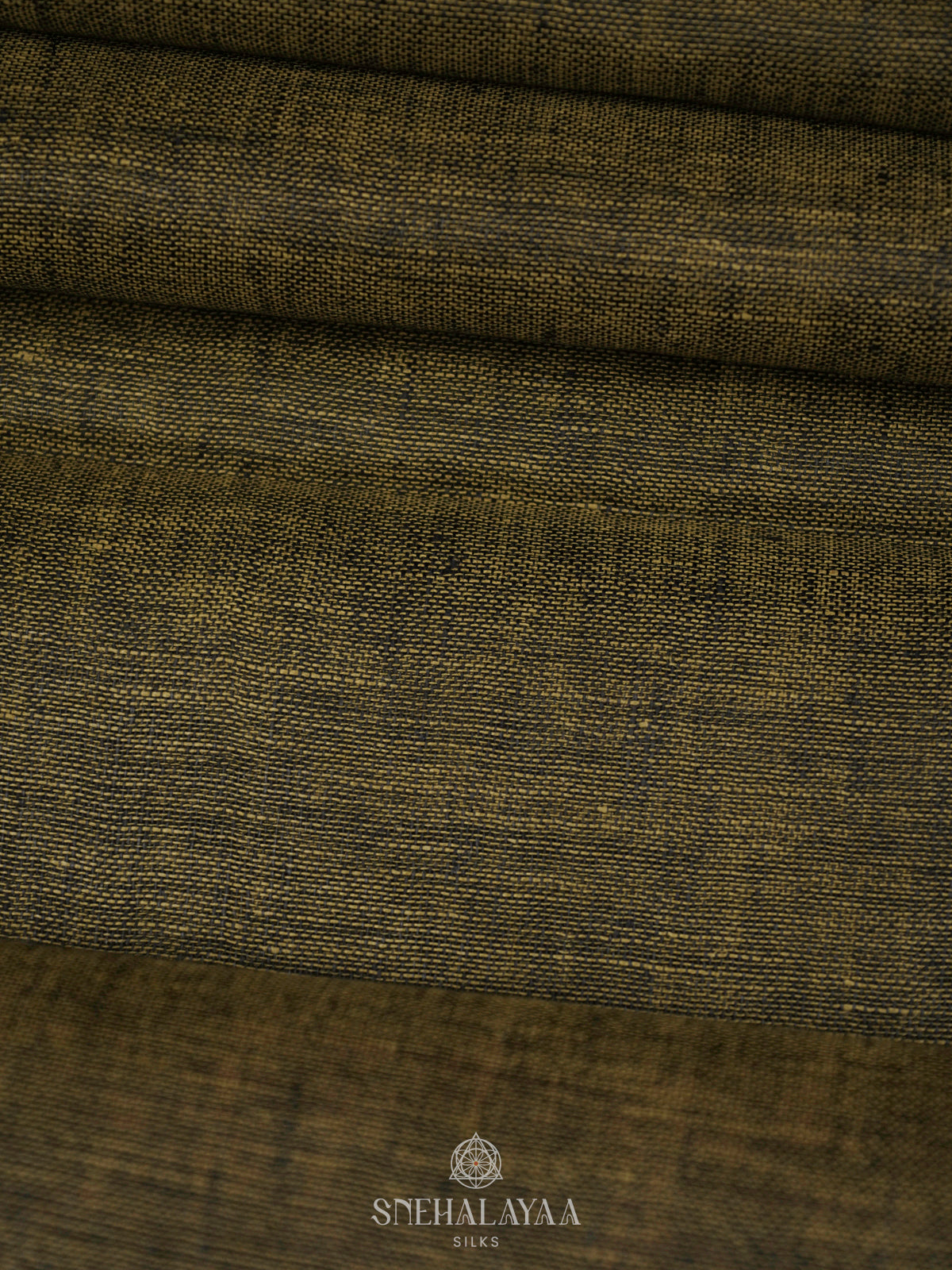 Olive Green Linen Saree