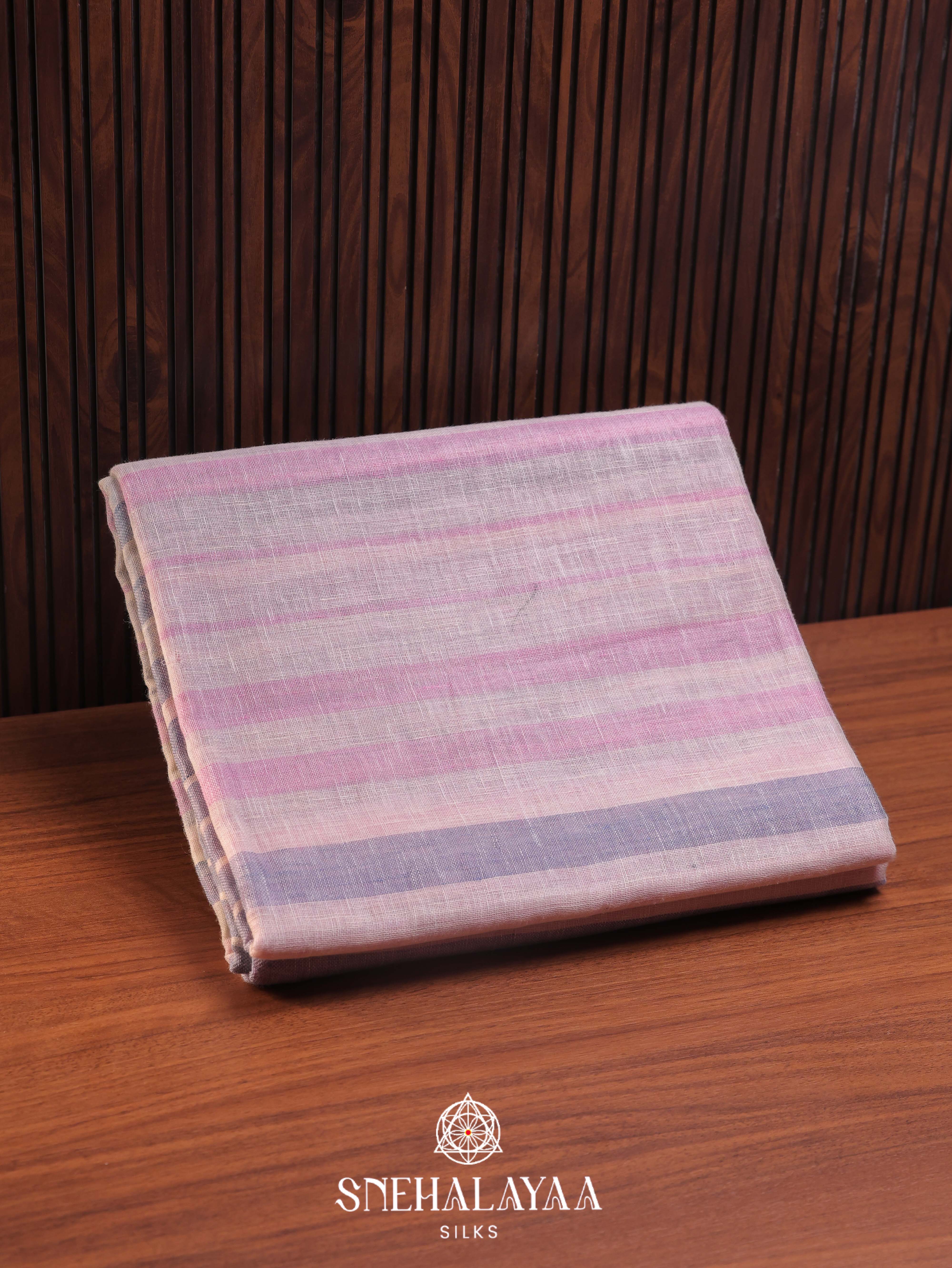 Multicolour Linen Cotton Saree