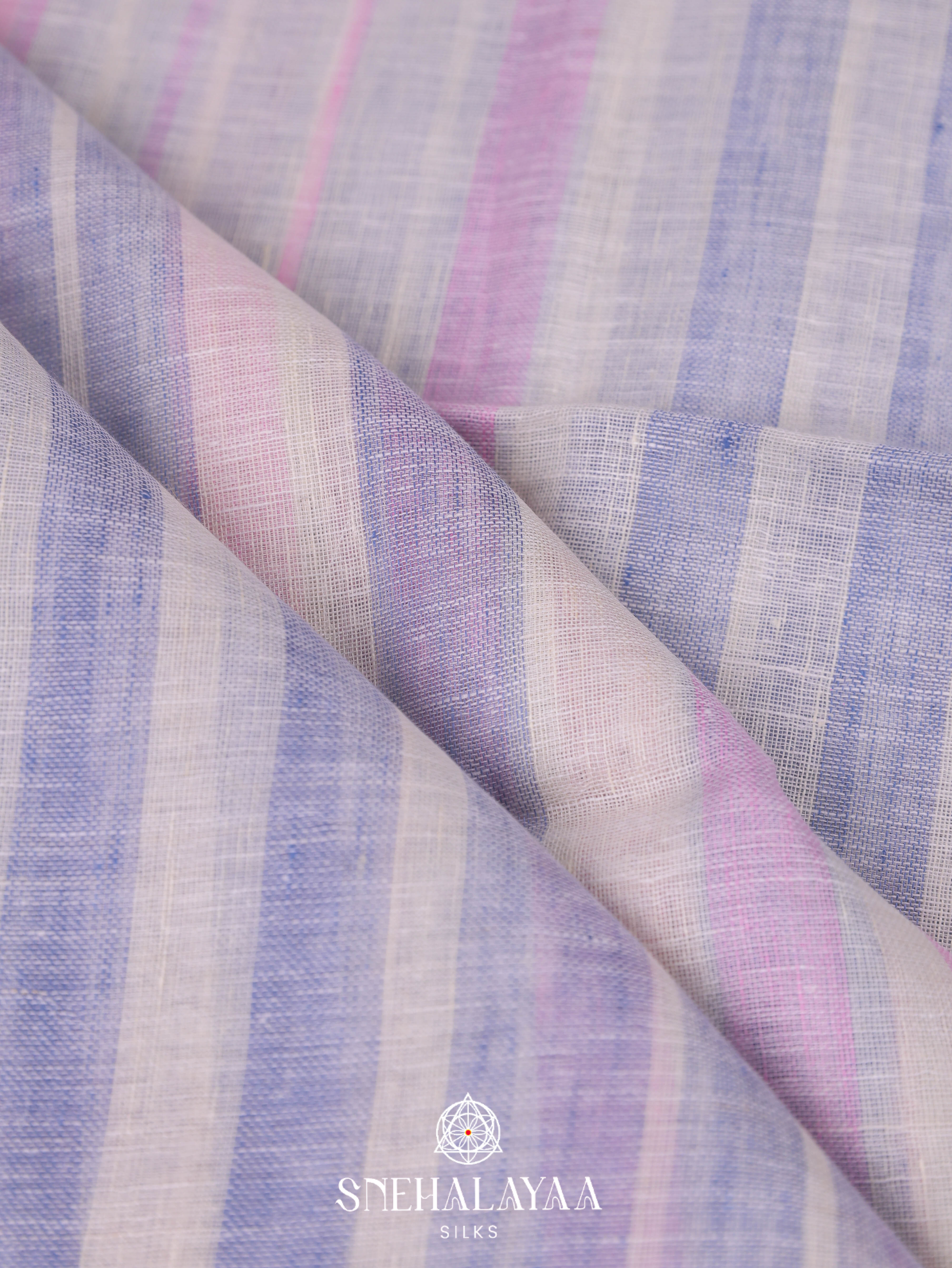 Multicolour Linen Cotton Saree
