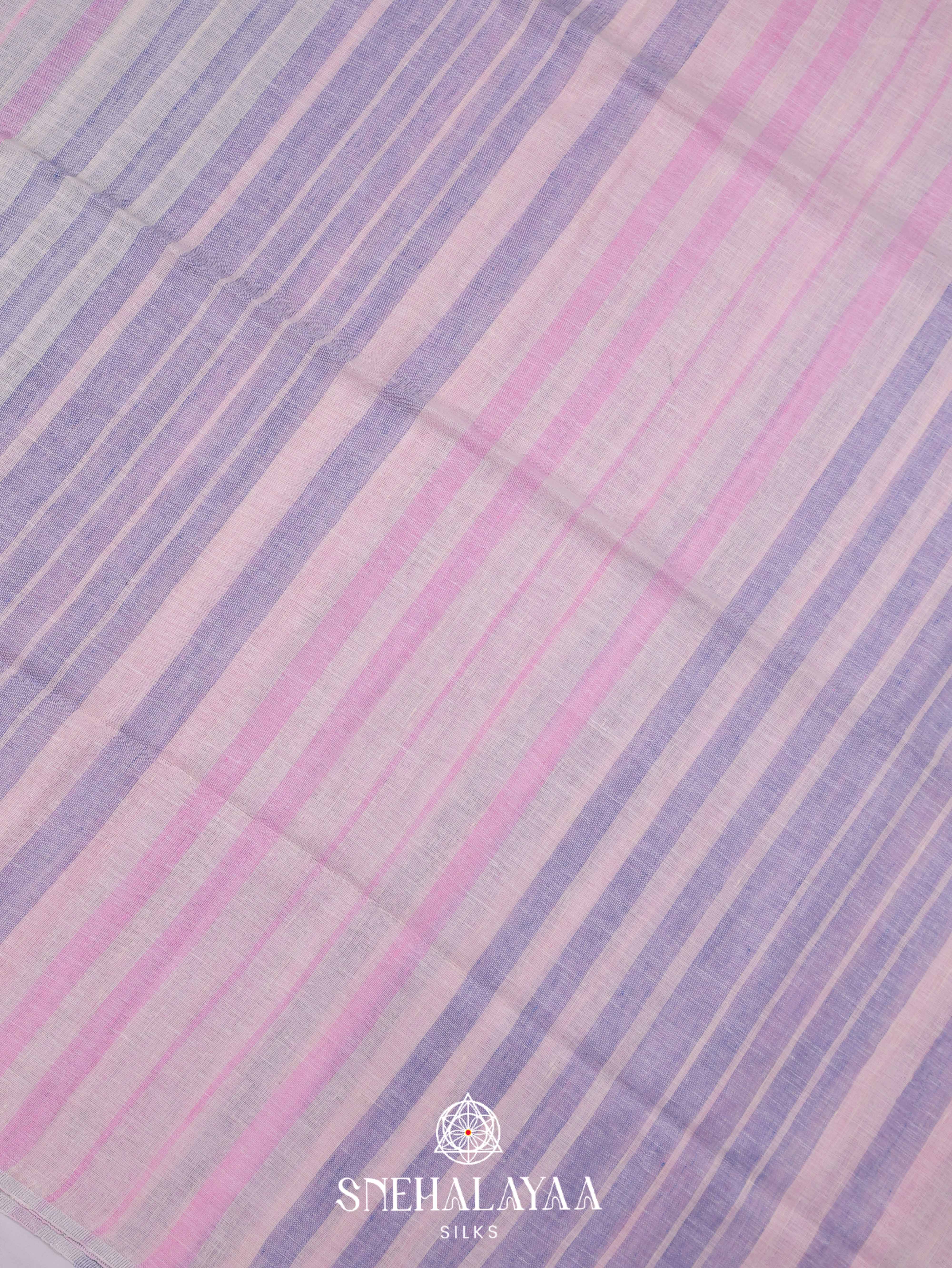 Multicolour Linen Cotton Saree