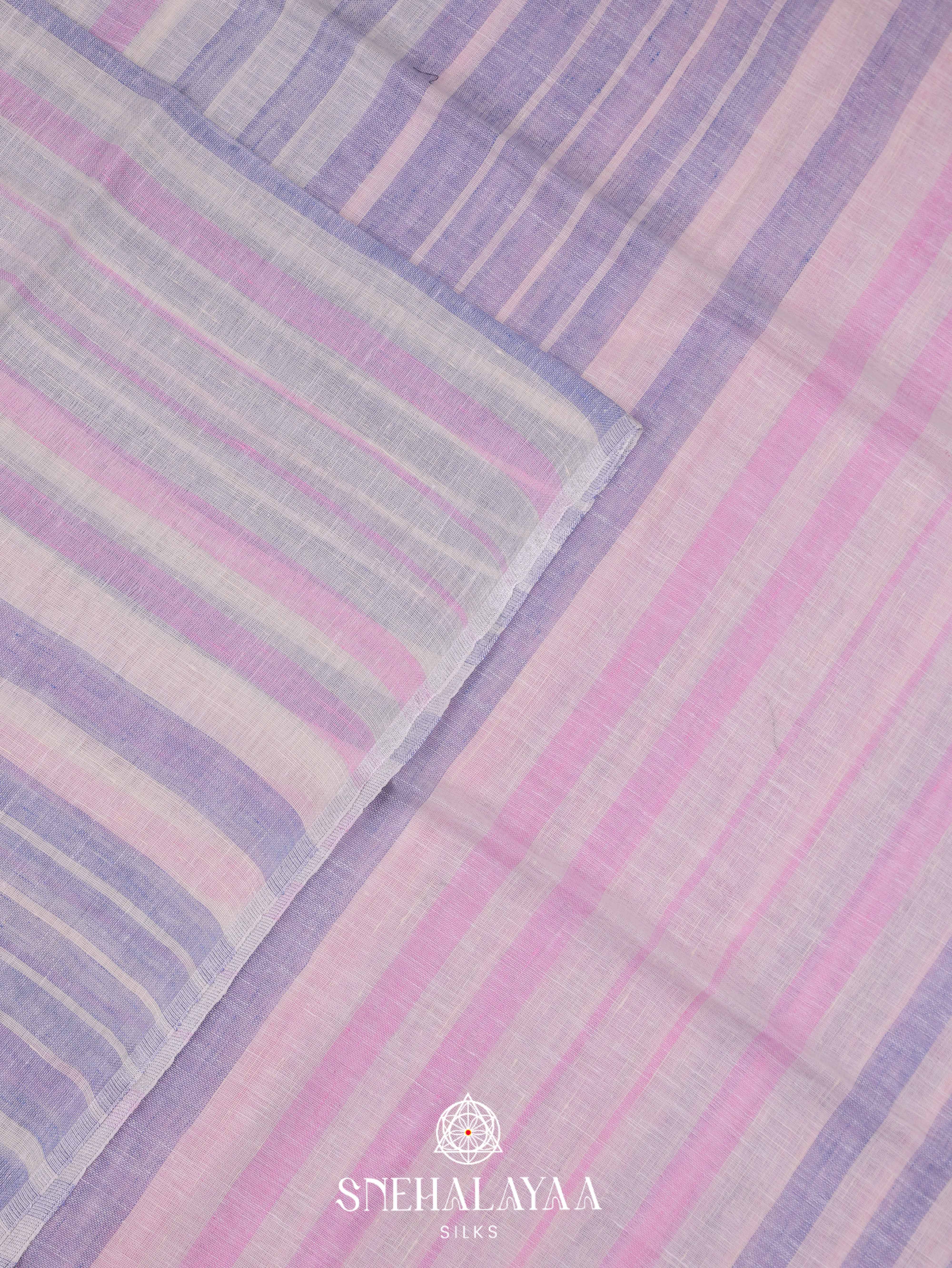 Multicolour Linen Cotton Saree