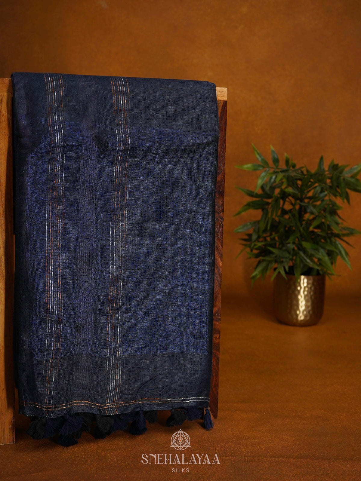 Charcol Black Linen Saree