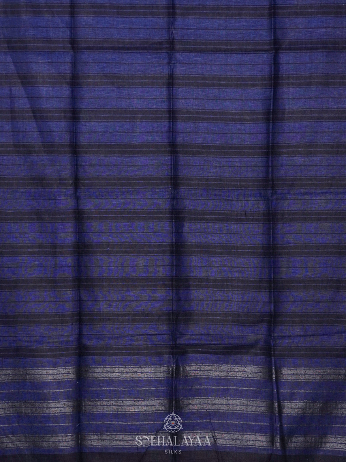 Navy Blue Linen Saree