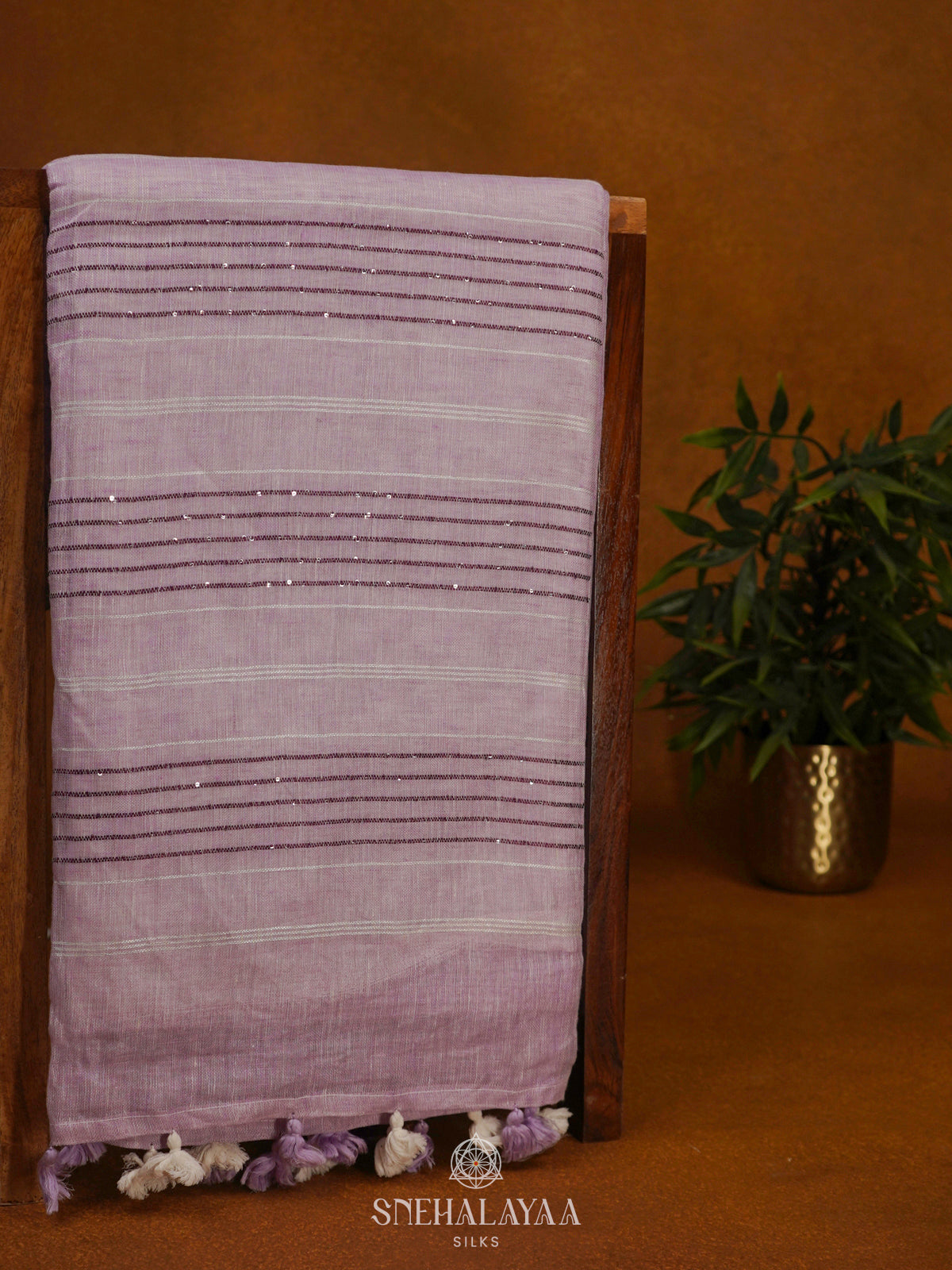 Lavender Linen Saree