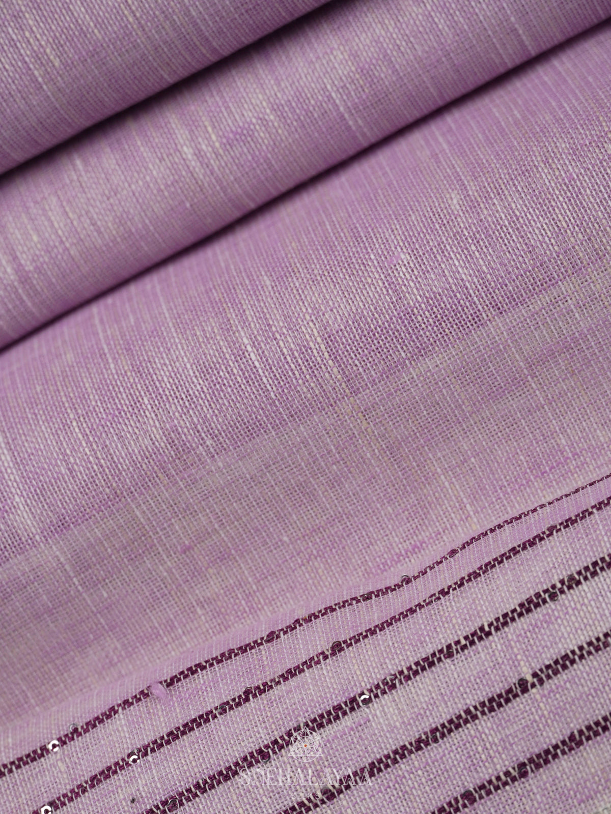 Lavender Linen Saree