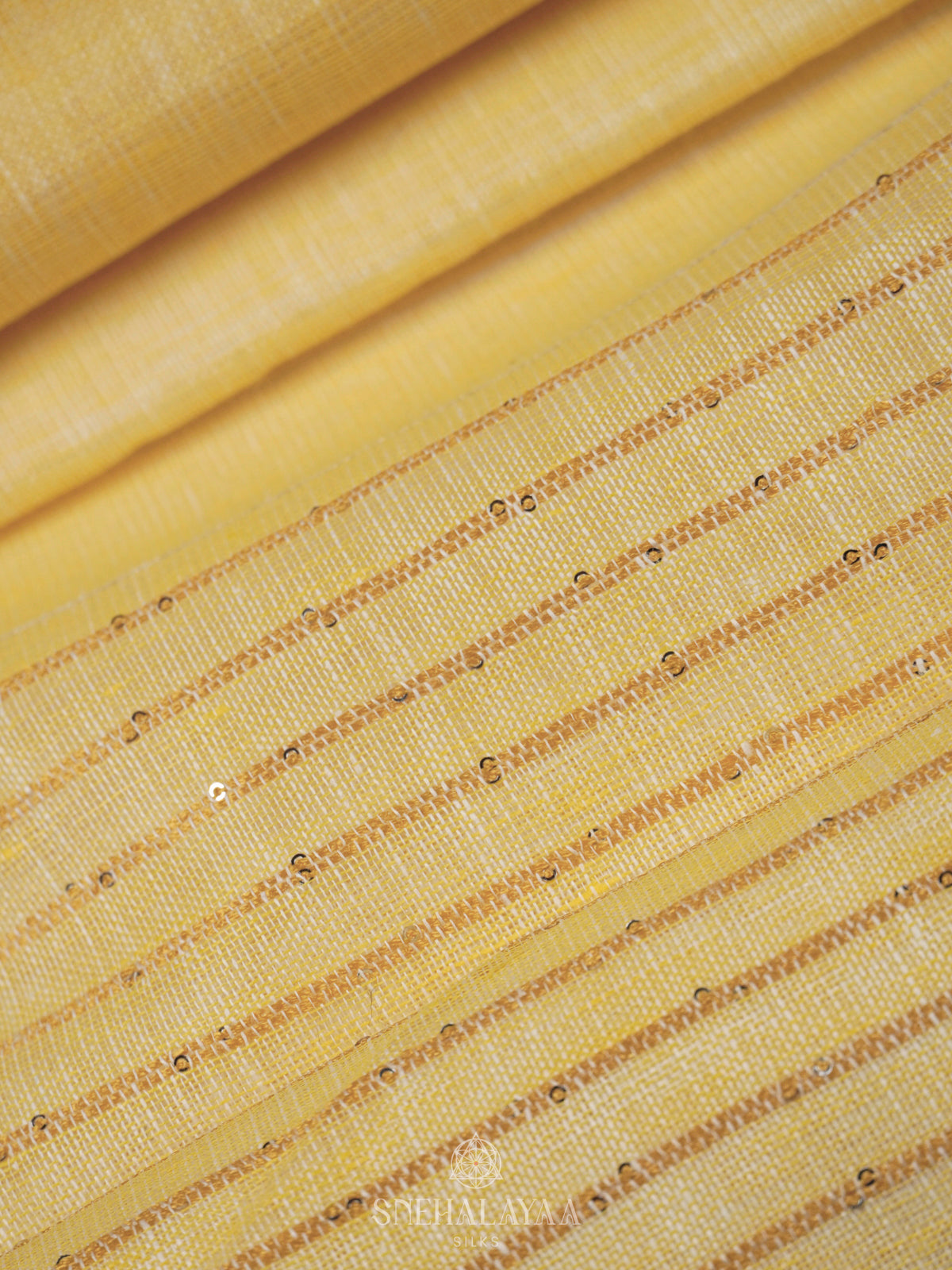 Yellow Linen Saree