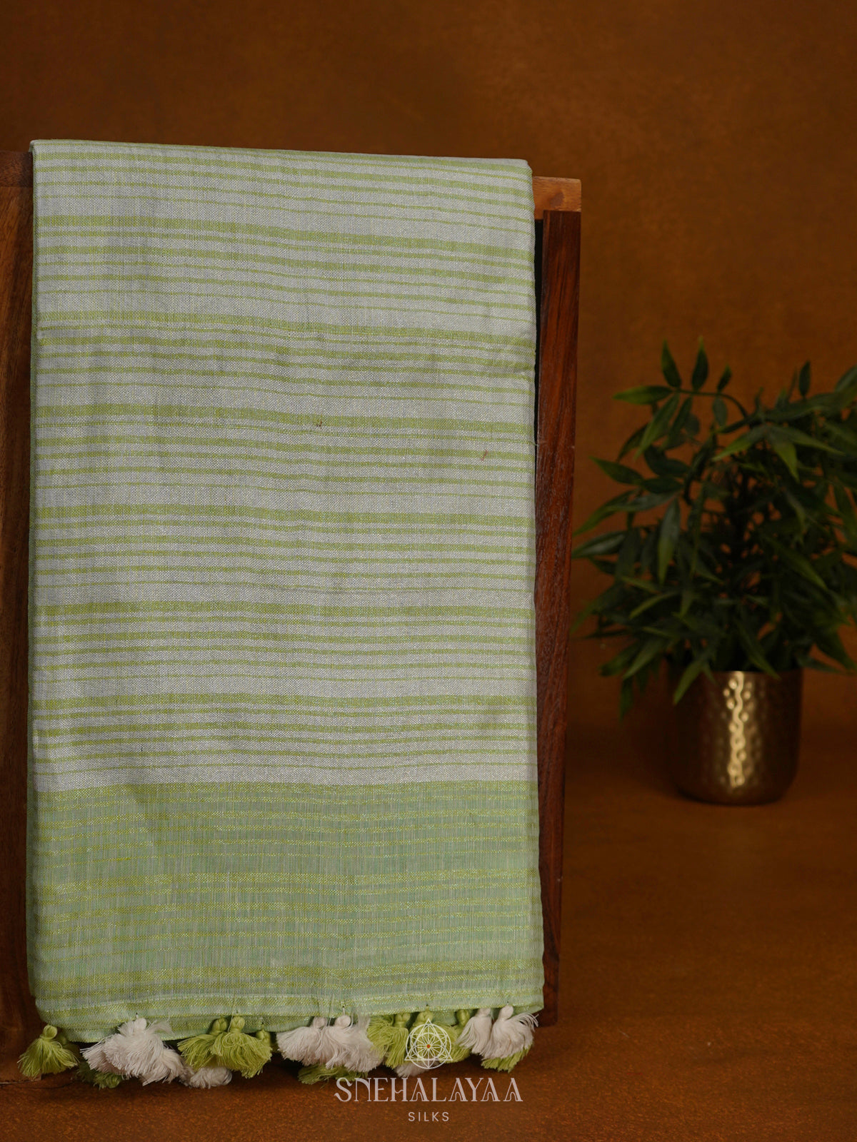 Green Linen Saree