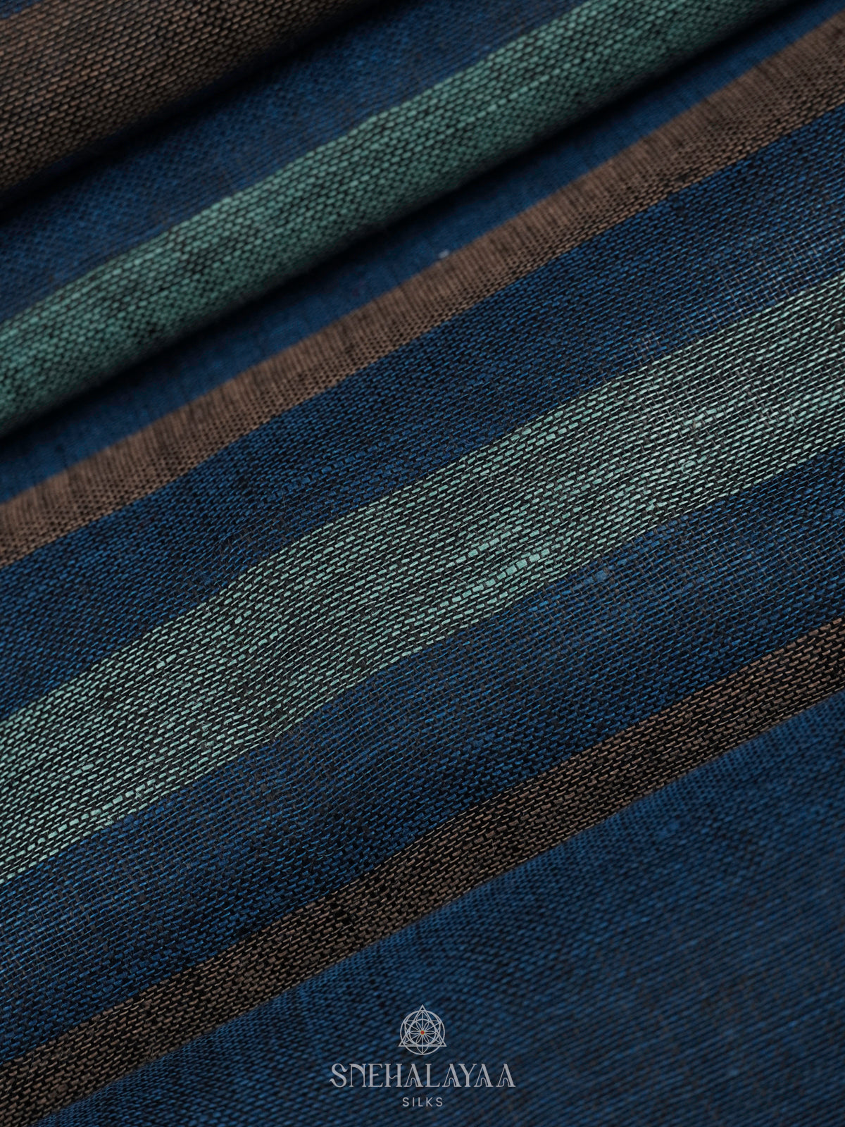 Navy Blue Linen Saree
