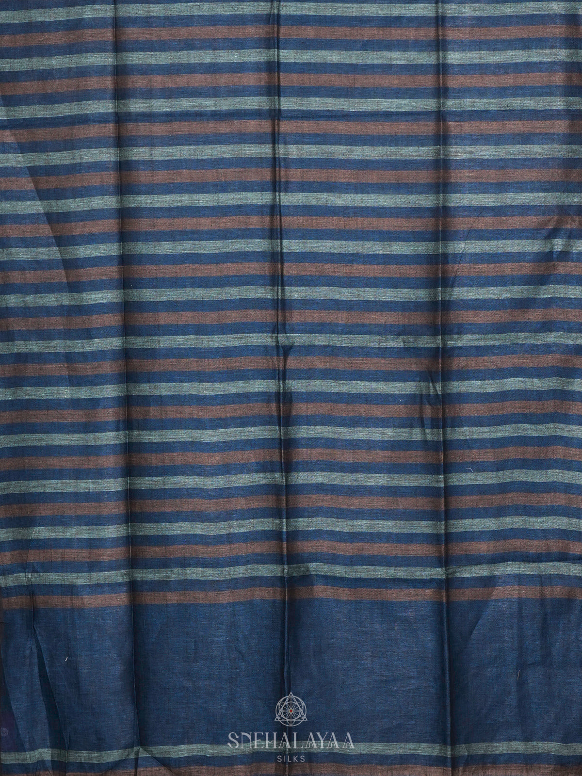 Navy Blue Linen Saree