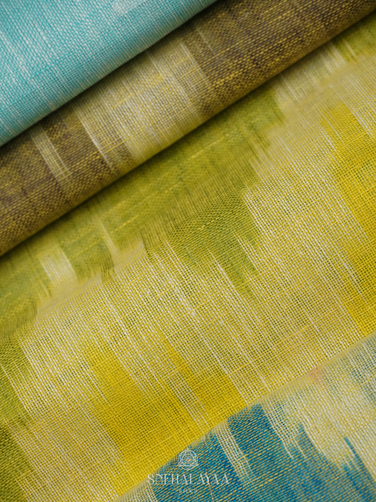 Sky Blue Linen Saree