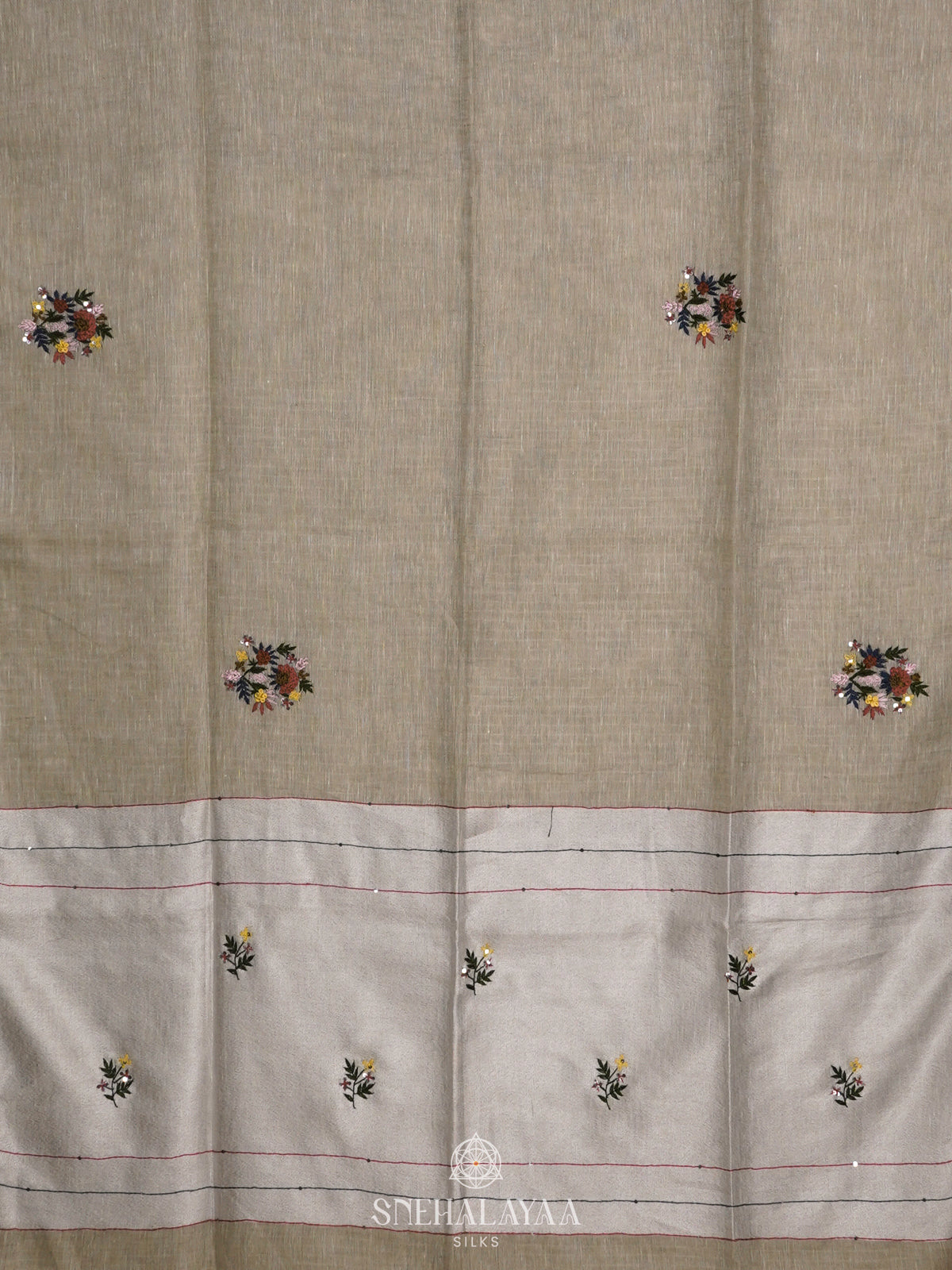 Pastel Green Linen Saree