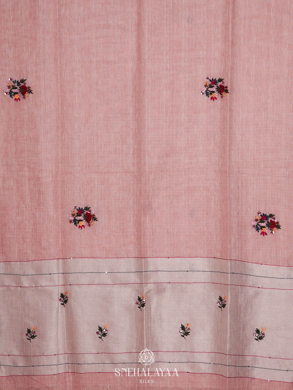 Peach Linen Saree