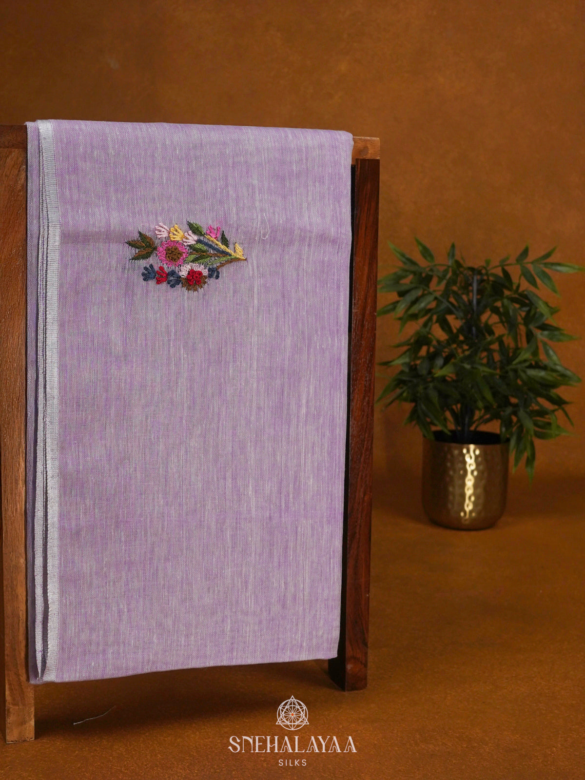 Lilac Linen Saree