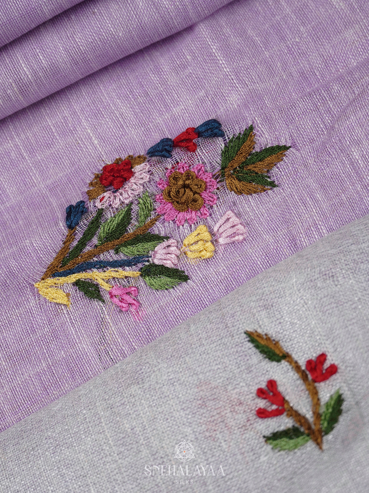 Lilac Linen Saree