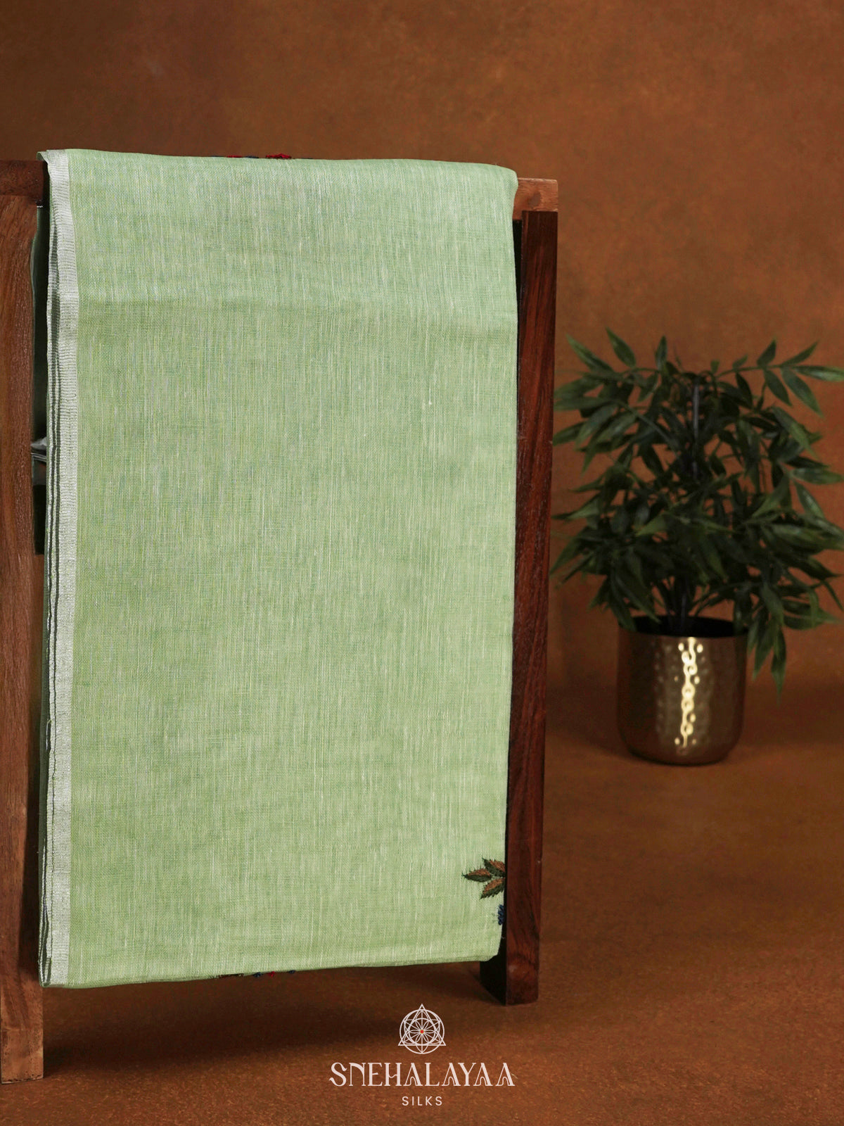 Pista Green Linen Saree