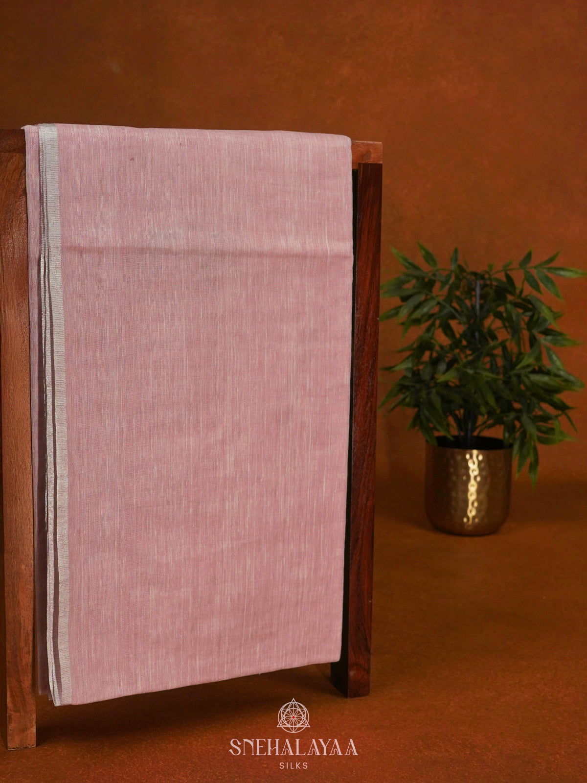 Peach Linen Saree
