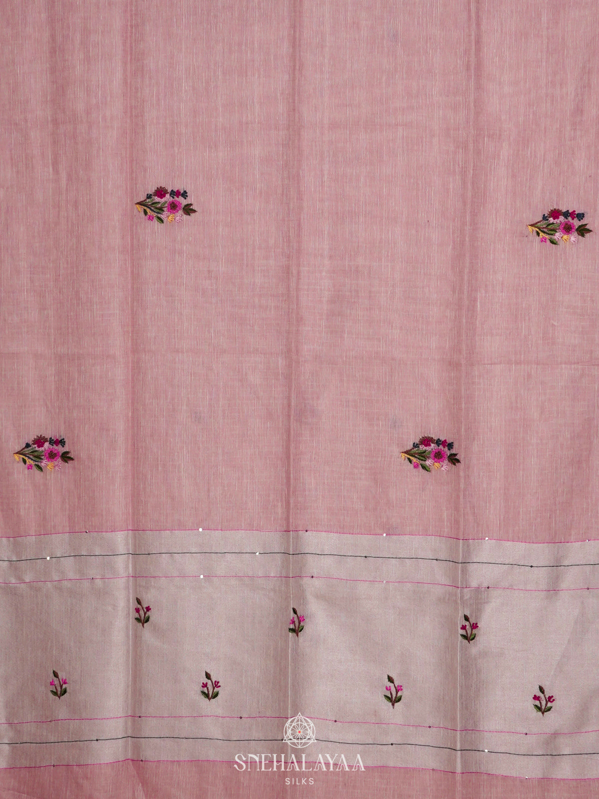 Peach Linen Saree