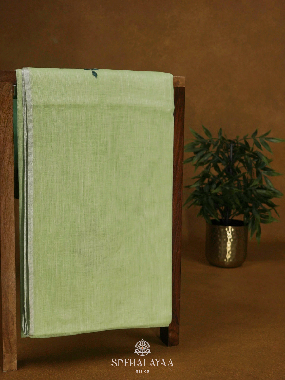 Pista Green Linen Saree