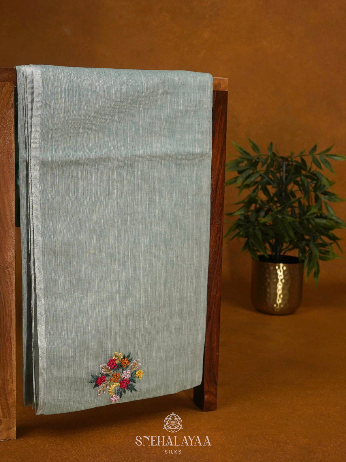 Pastel Green Linen Saree