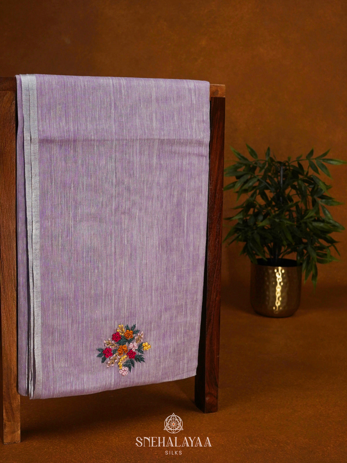Lavender Linen Saree