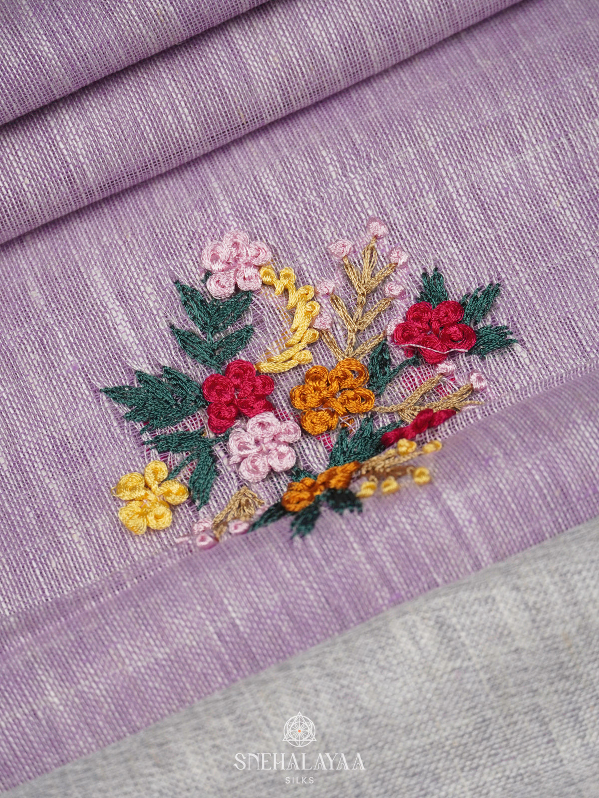Lavender Linen Saree