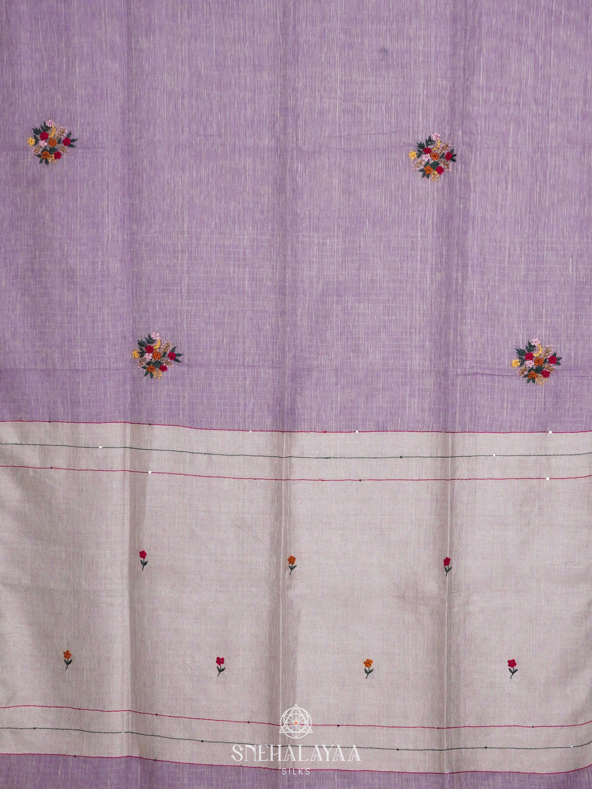 Lavender Linen Saree