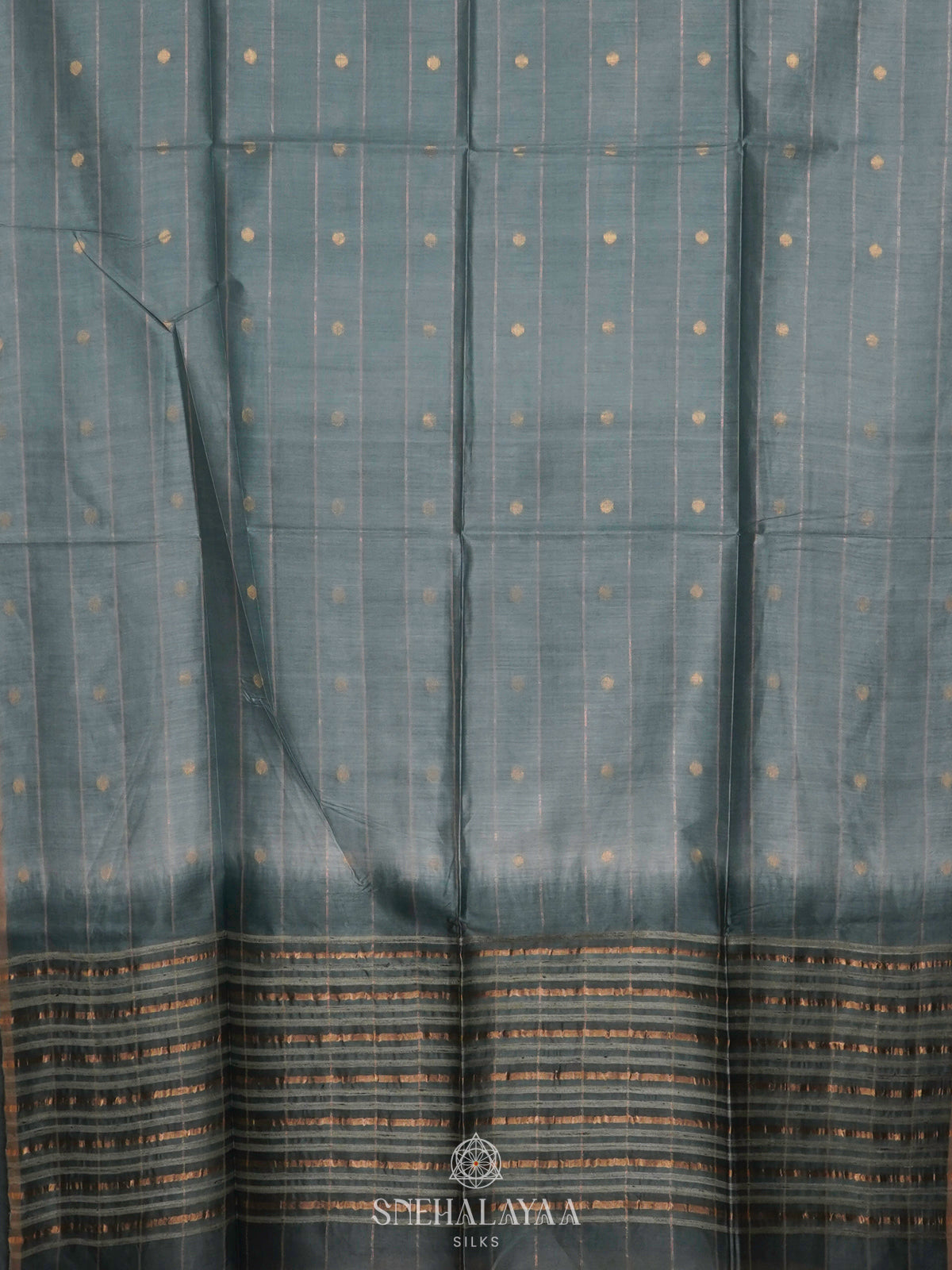 Blue Linen Saree