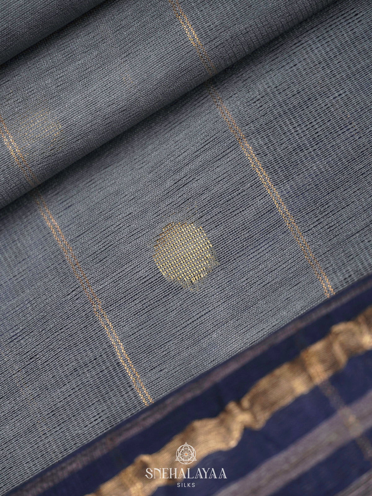 Grey Linen Saree