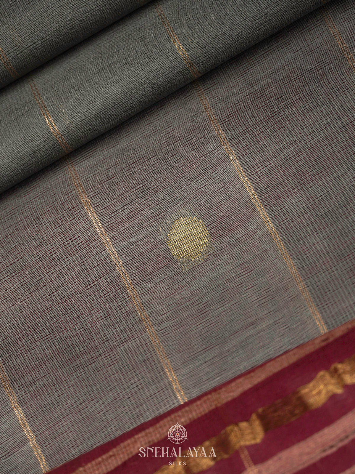 Grey Linen Saree