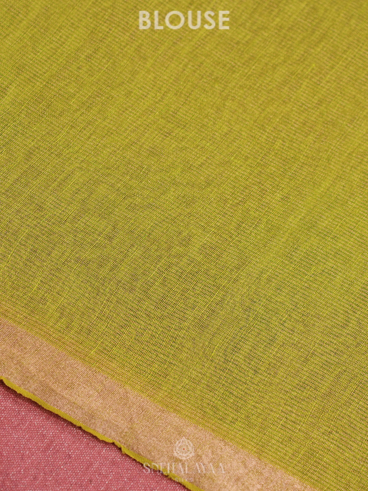 Lime Green Linen Saree