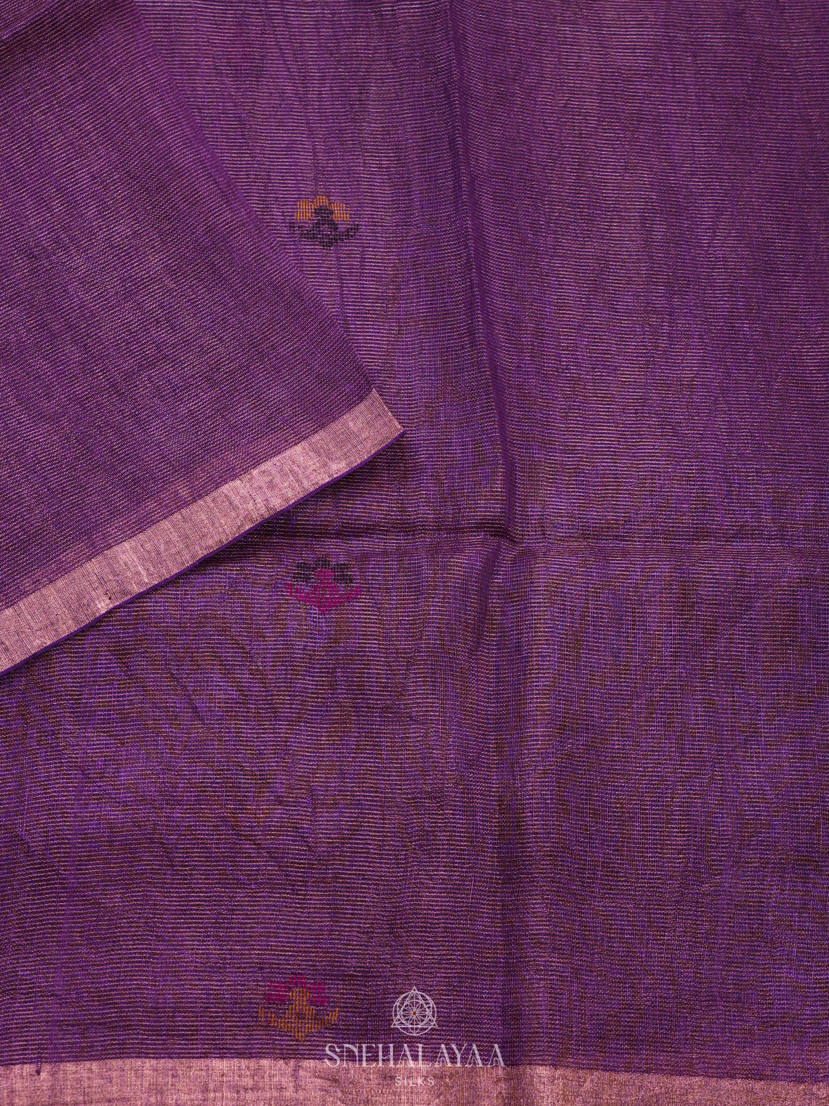 Purple Linen Saree