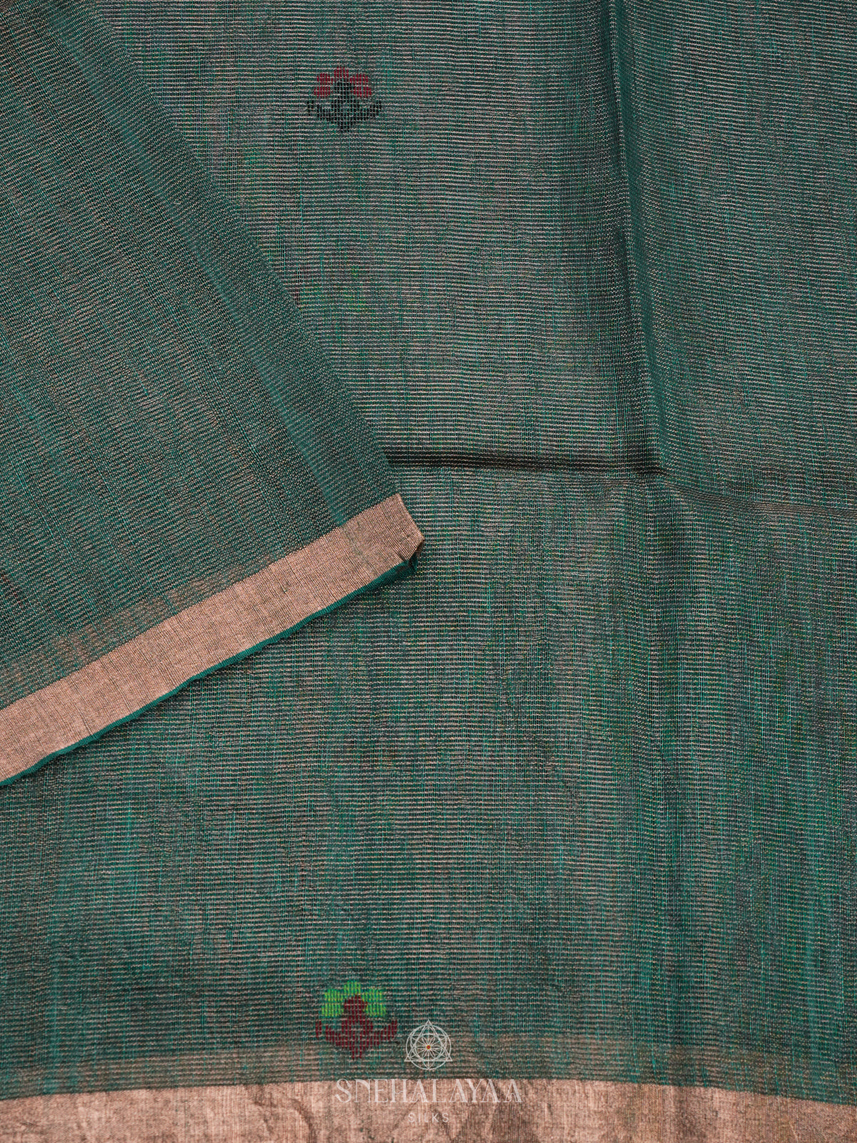 Green Linen Saree